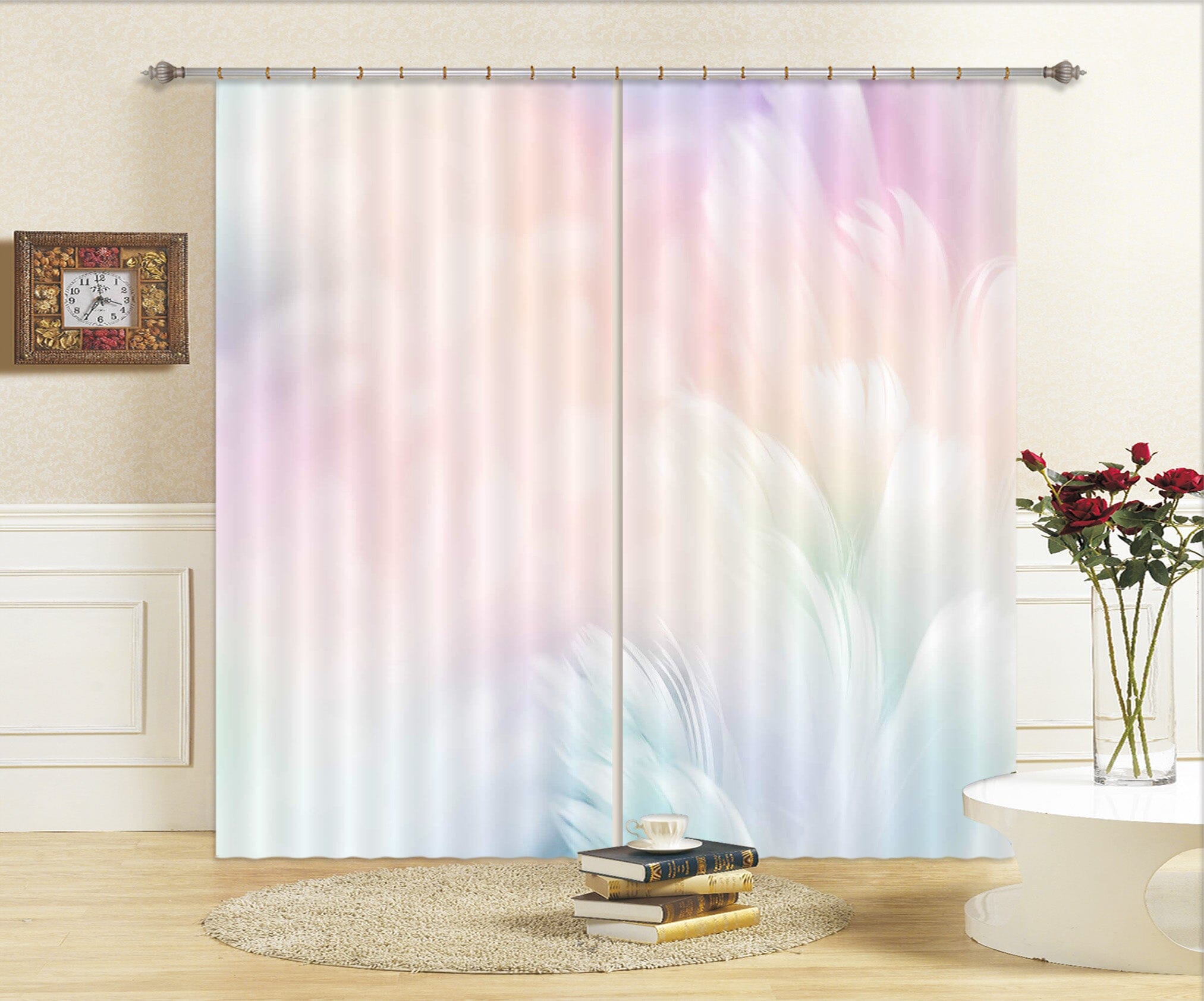 3D Colored Feathers 124 Curtains Drapes Wallpaper AJ Wallpaper