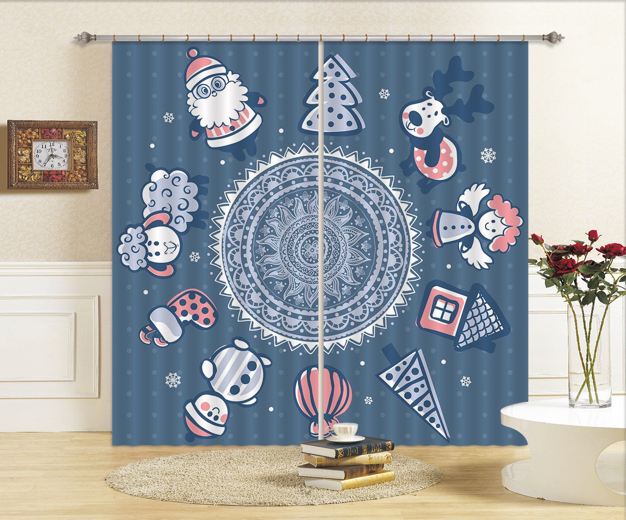 3D Cute Deer Sheep 63 Curtains Drapes Curtains AJ Creativity Home