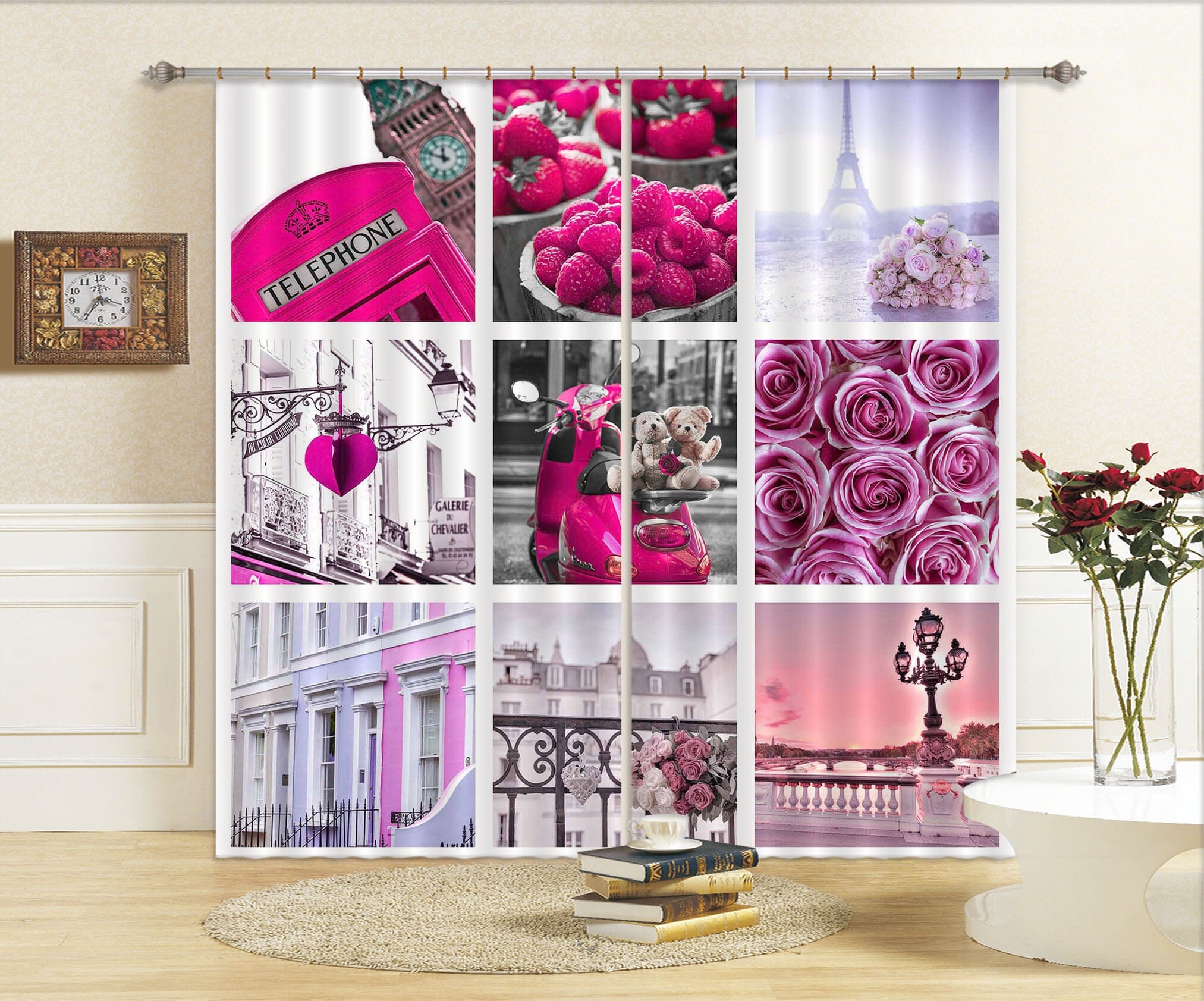3D Pink Gift 236 Assaf Frank Curtain Curtains Drapes Curtains AJ Creativity Home