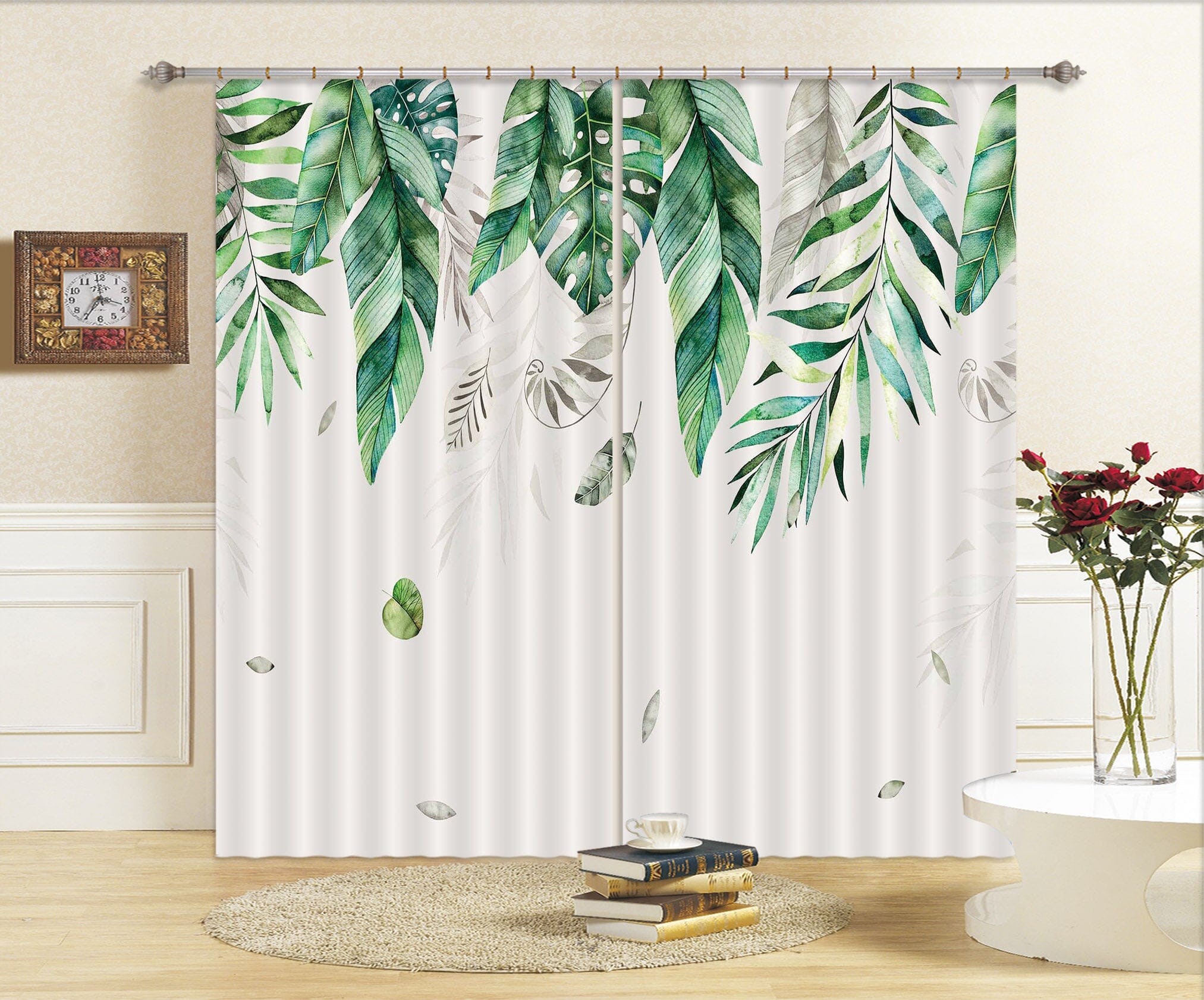3D Green Leaf 846 Curtains Drapes Wallpaper AJ Wallpaper