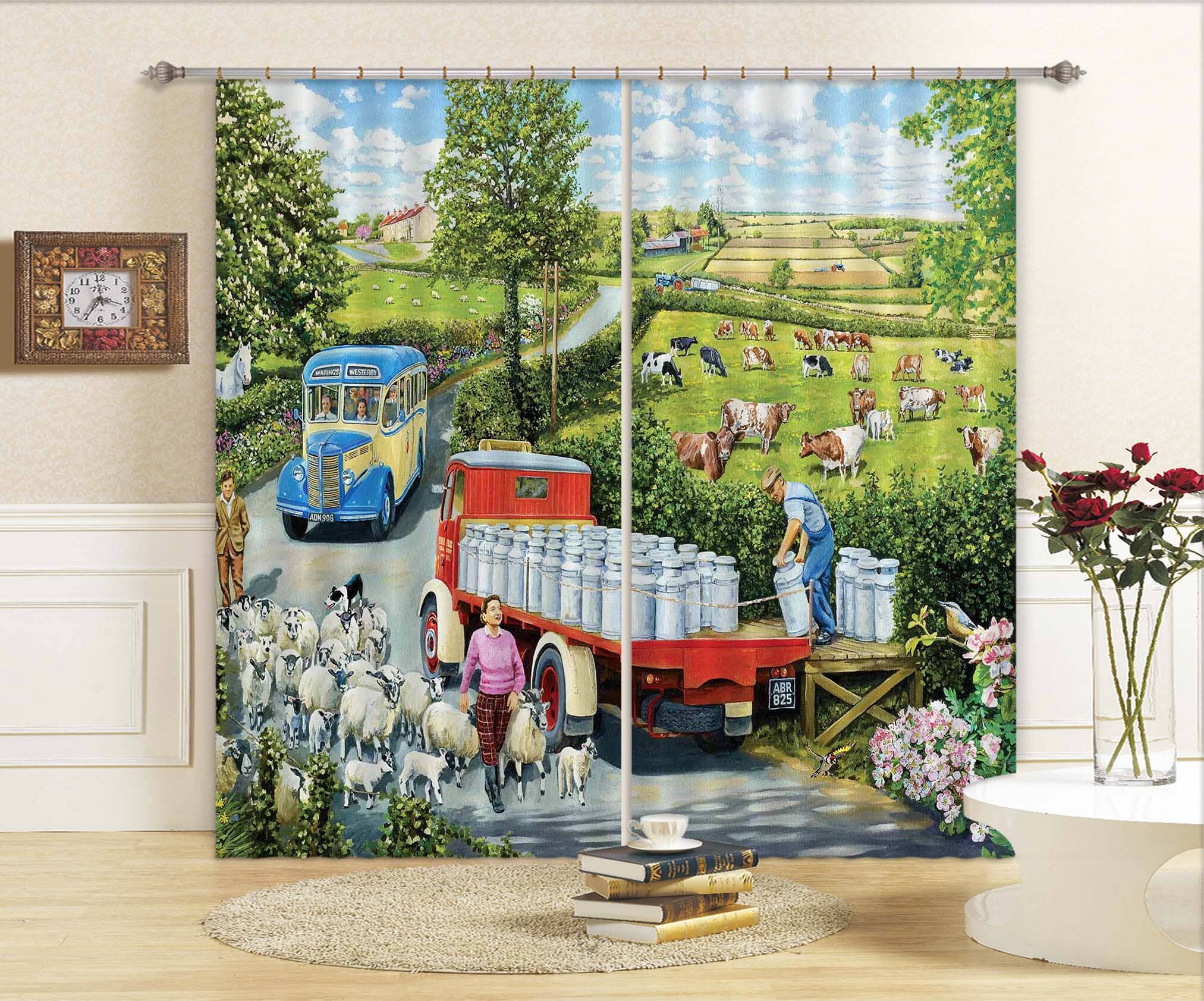 3D The Country Bus 099 Trevor Mitchell Curtain Curtains Drapes Curtains AJ Creativity Home