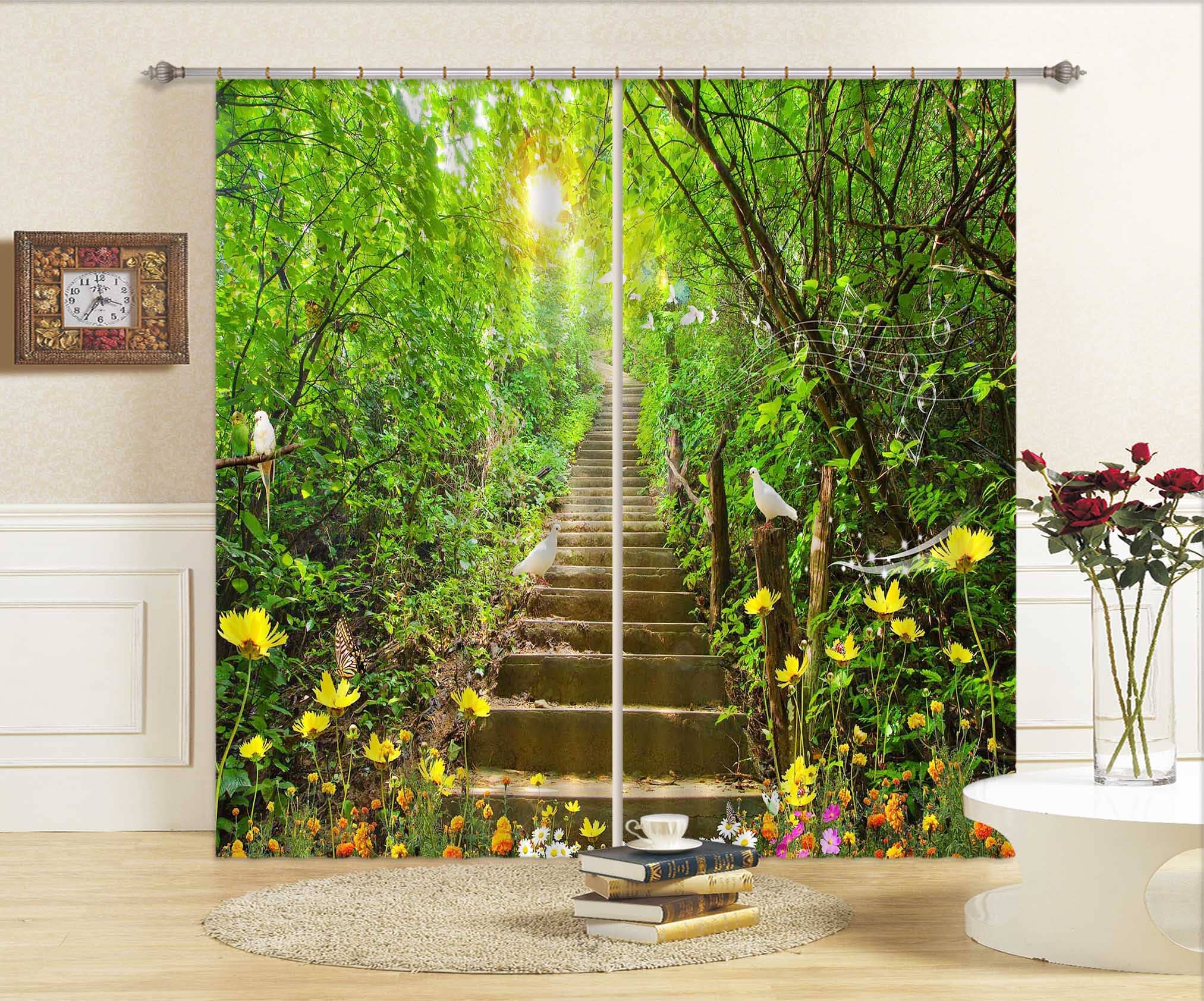 3D Forest Path 136 Curtains Drapes Wallpaper AJ Wallpaper