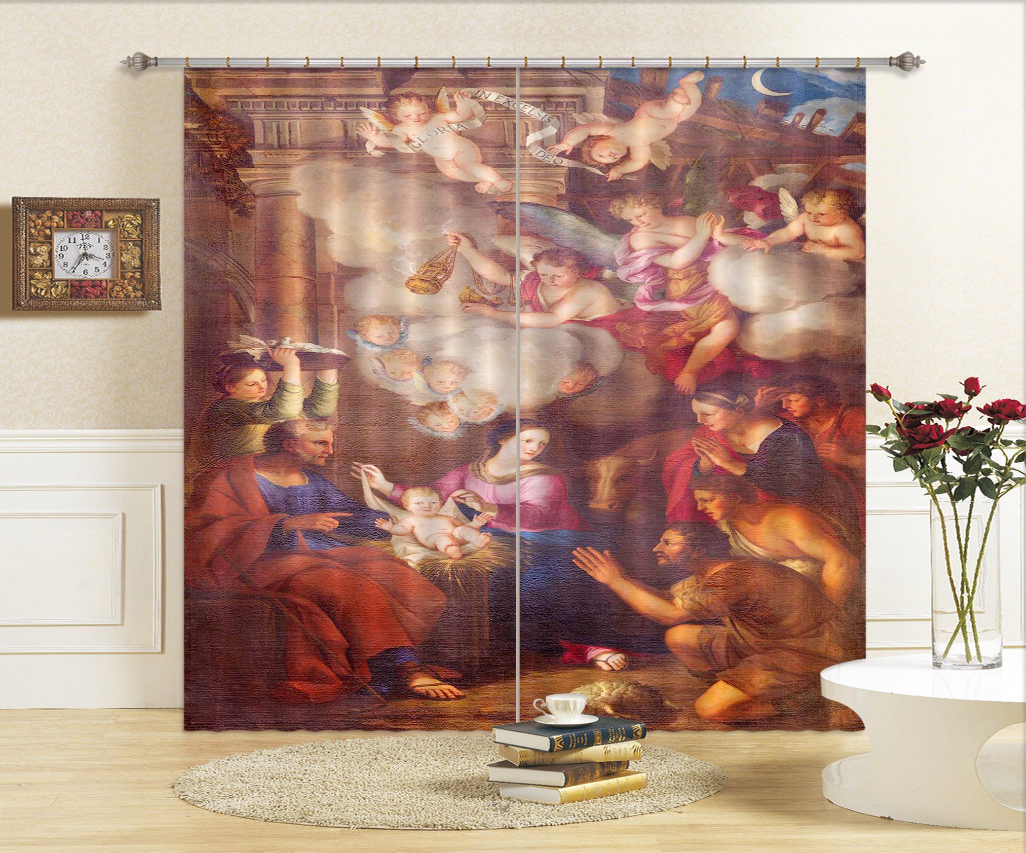 3D Little Aangel Flying 036 Curtains Drapes Curtains AJ Creativity Home