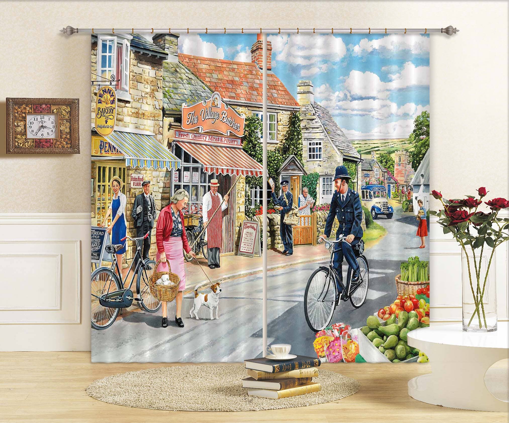 3D The Village High Street 114 Trevor Mitchell Curtain Curtains Drapes Curtains AJ Creativity Home