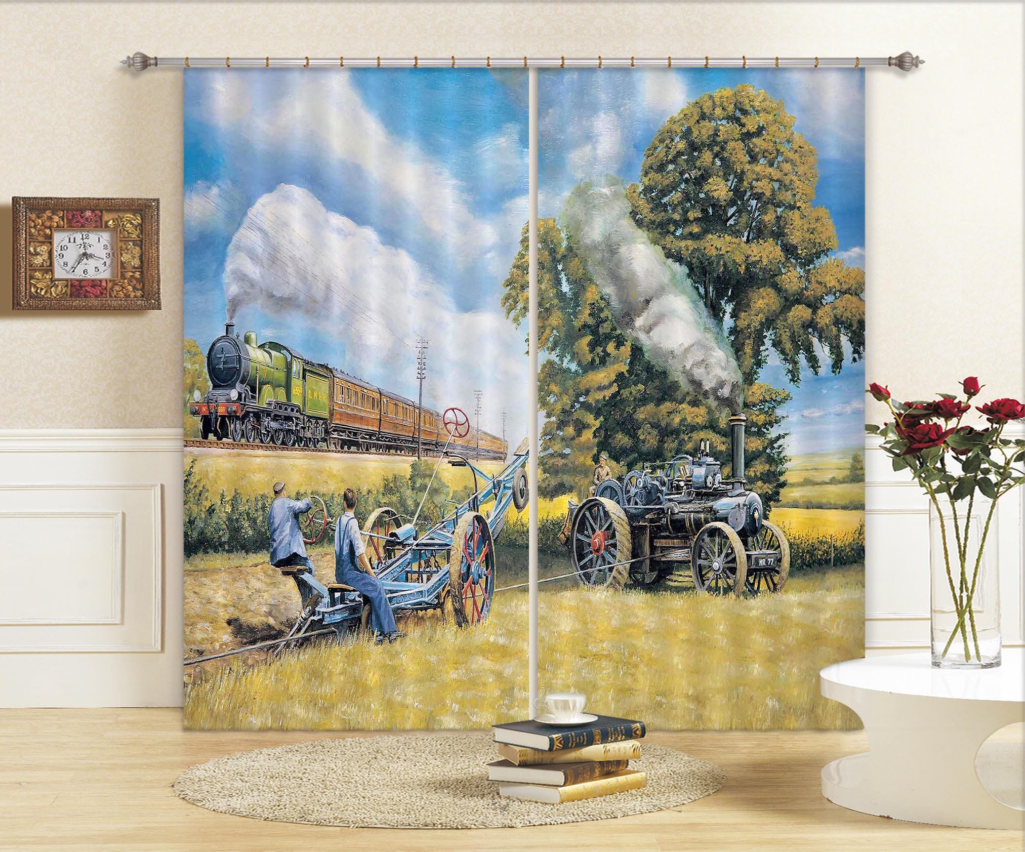 3D In Days Of Steam 070 Trevor Mitchell Curtain Curtains Drapes Curtains AJ Creativity Home