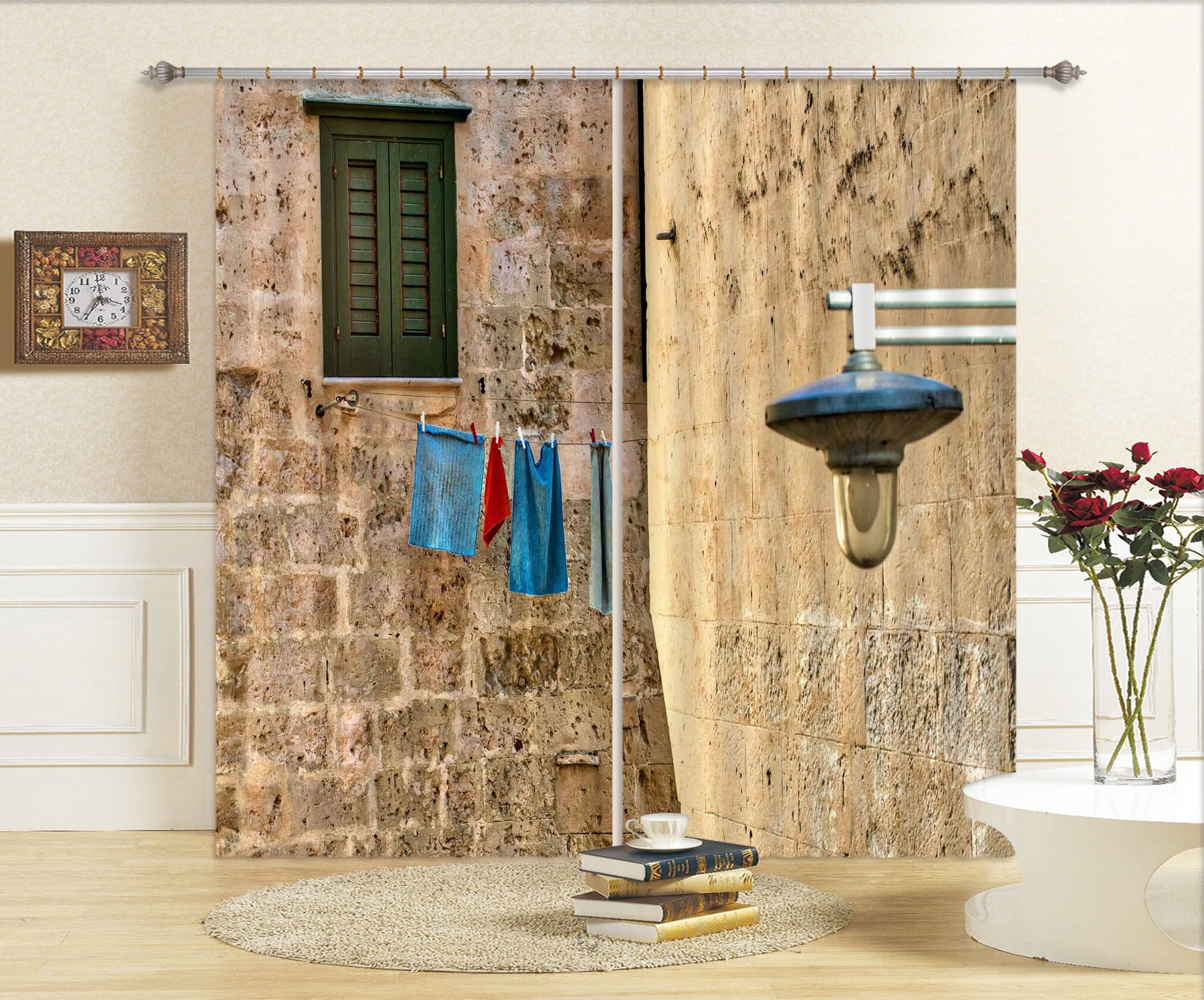 3D Bricks Stacked 043 Marco Carmassi Curtain Curtains Drapes Curtains AJ Creativity Home