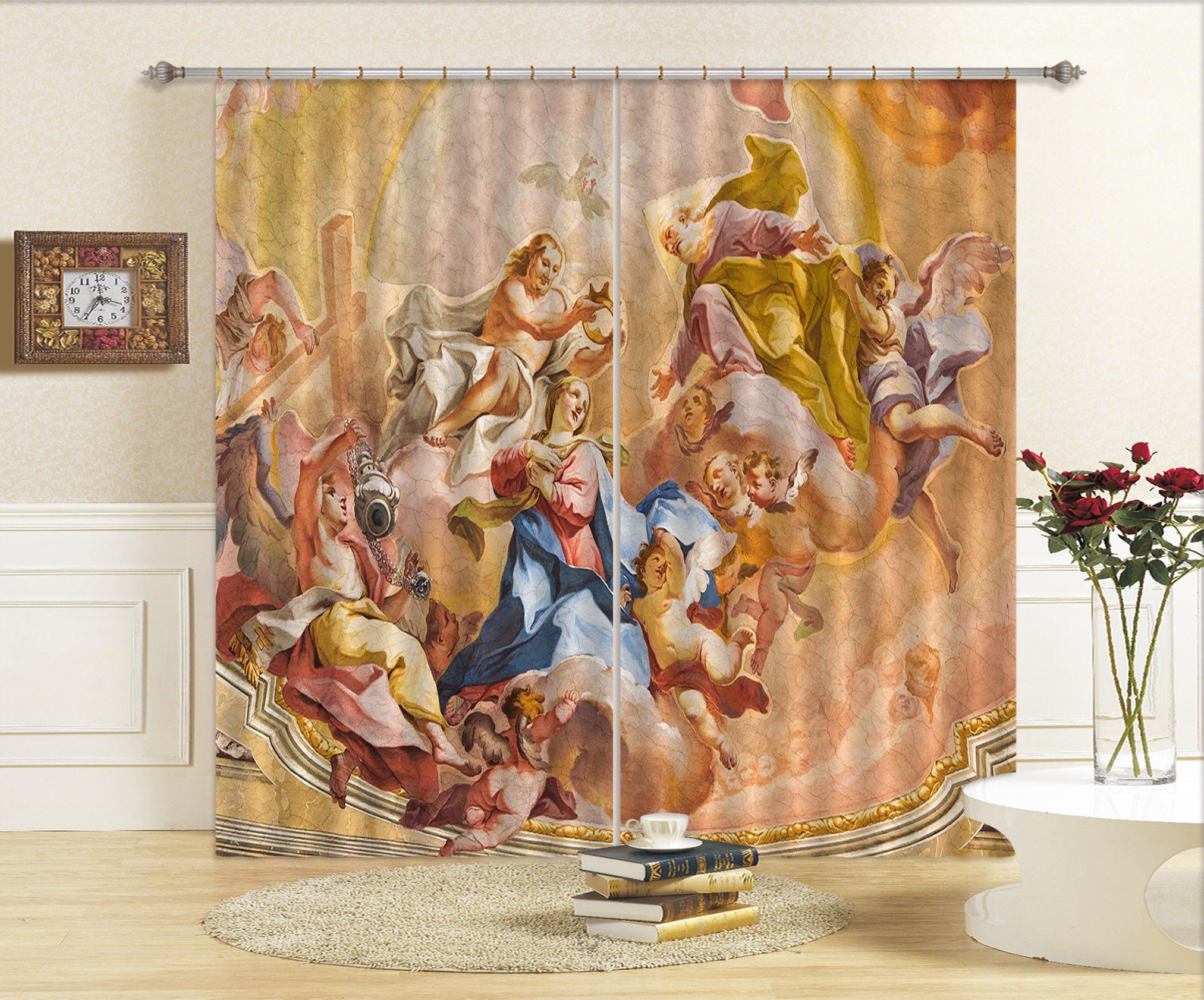 3D Old Man Crown 026 Curtains Drapes Curtains AJ Creativity Home