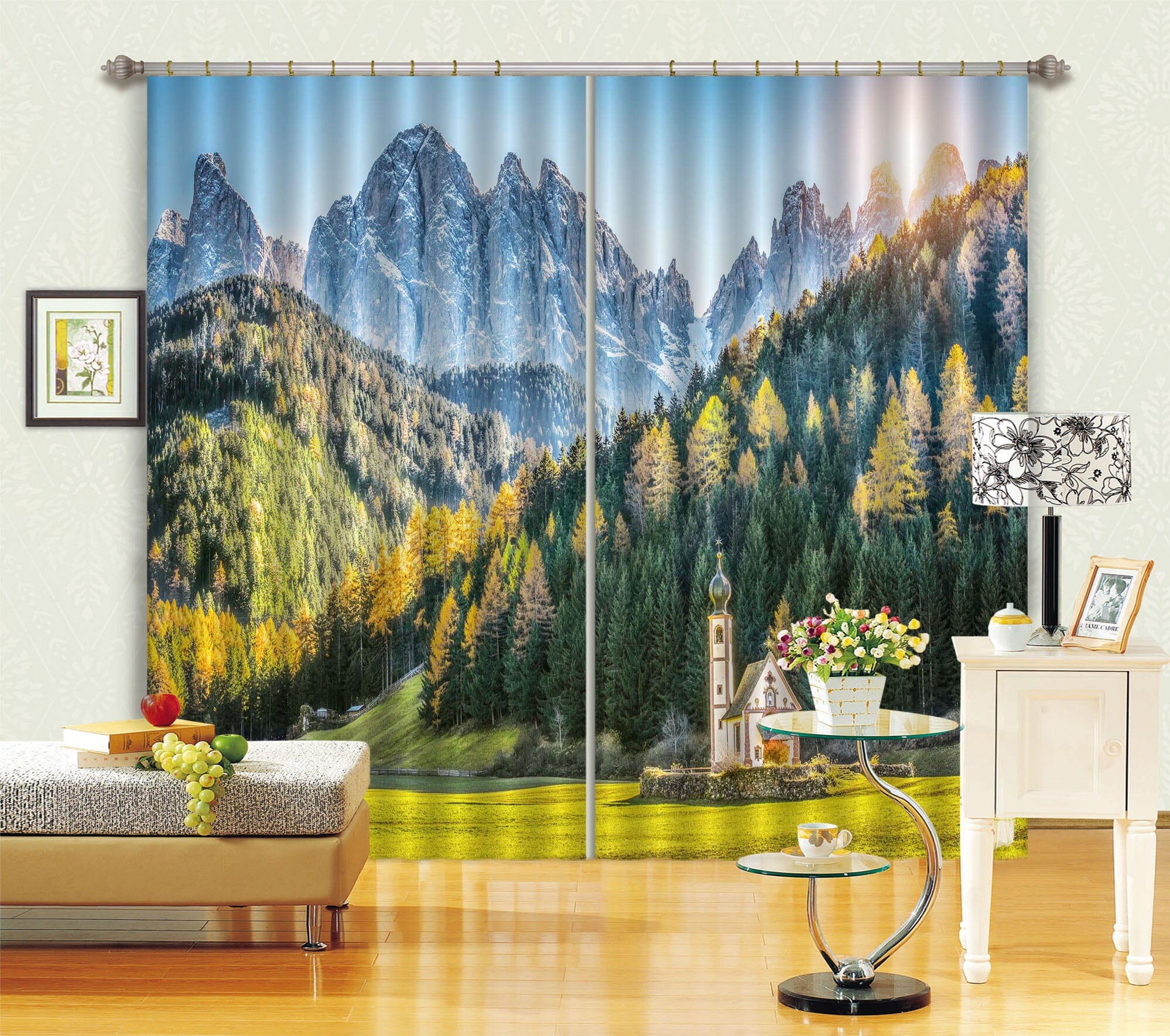 3D Sunny Forest 149 Marco Carmassi Curtain Curtains Drapes Curtains AJ Creativity Home