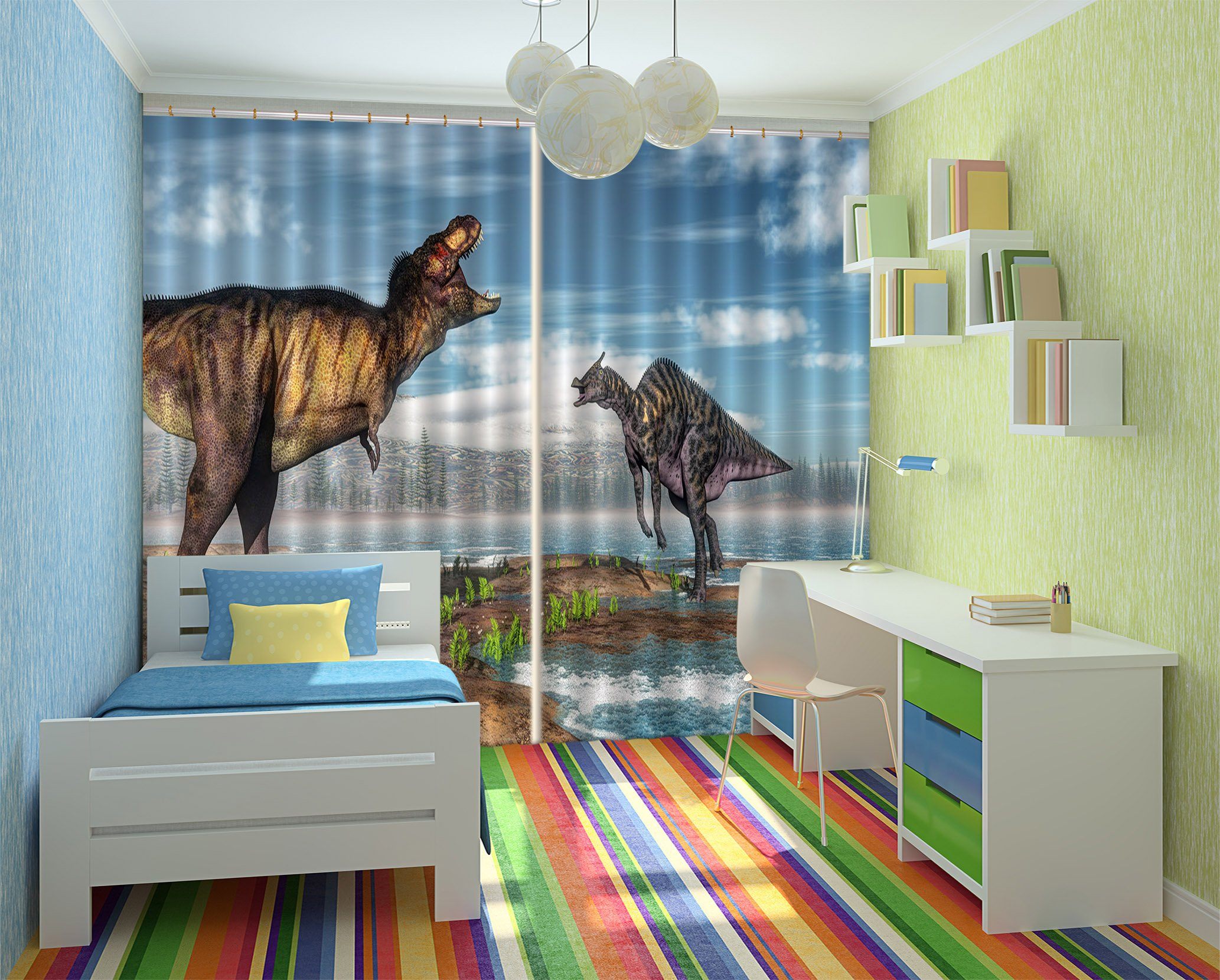 3D Short Hand Dragon 128 Curtains Drapes Curtains AJ Creativity Home