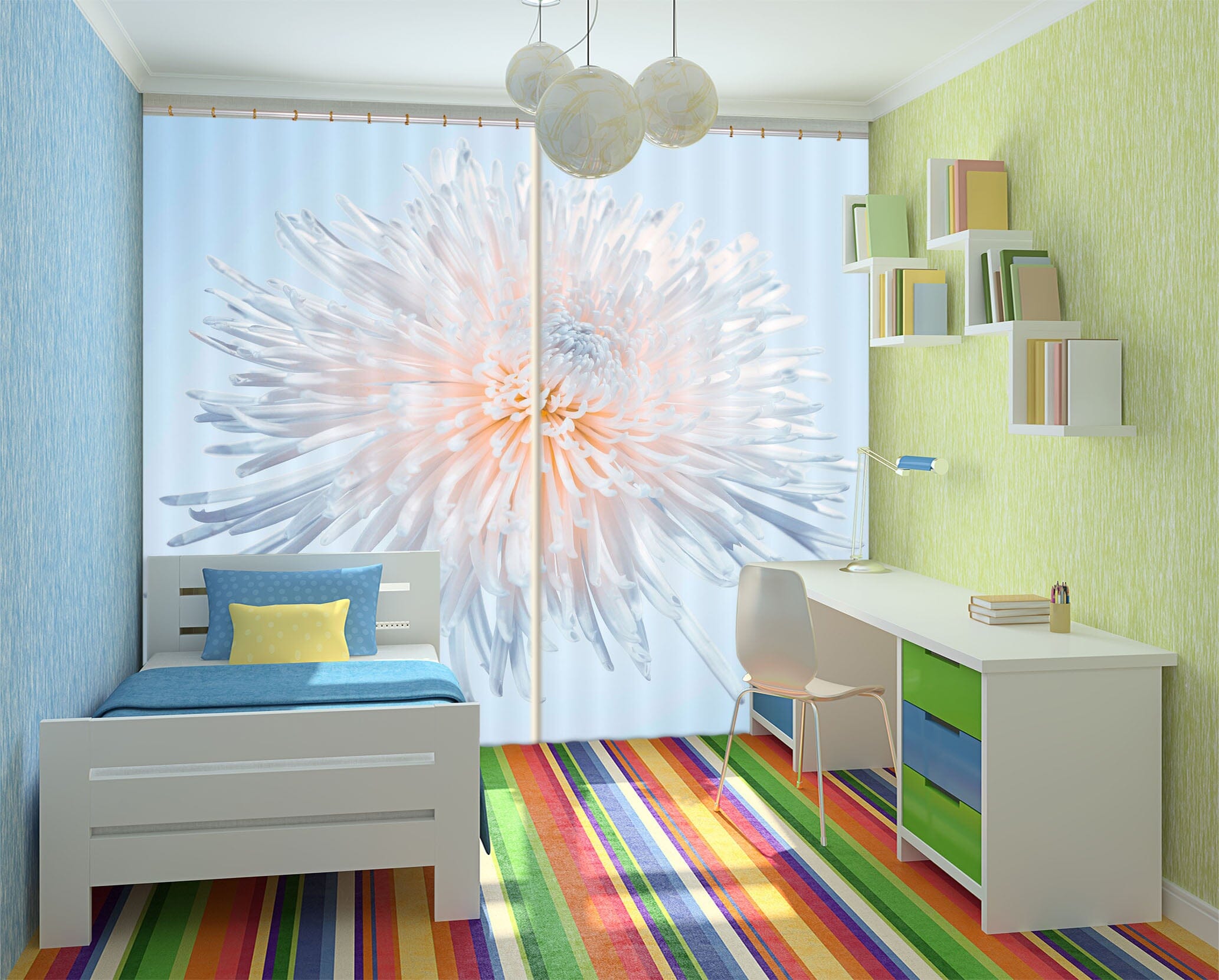 3D Beautiful Flowers 212 Assaf Frank Curtain Curtains Drapes Curtains AJ Creativity Home