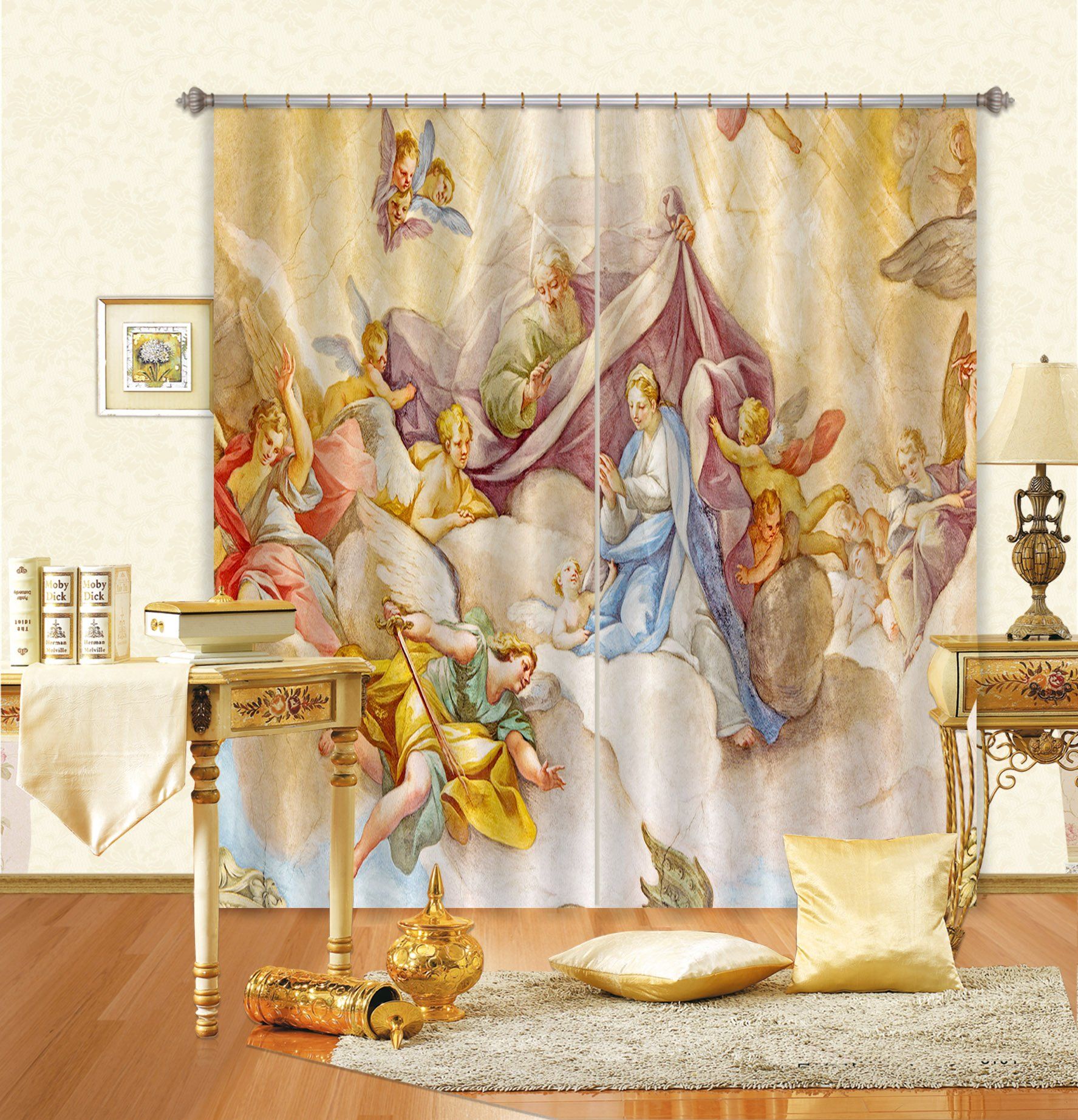 3D Cloak White Clouds 033 Curtains Drapes Curtains AJ Creativity Home