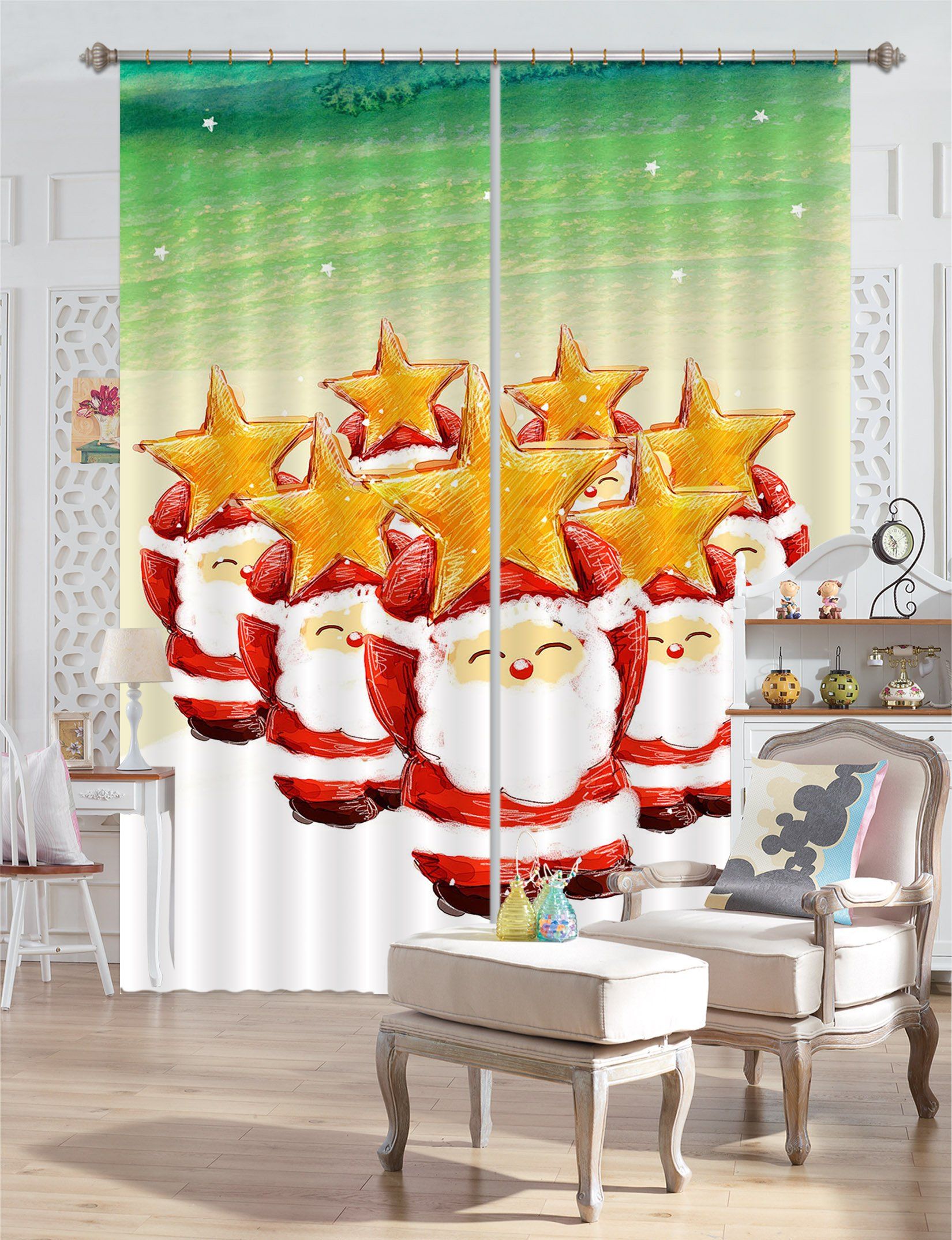 3D Graffiti Old Man Star 76 Curtains Drapes Curtains AJ Creativity Home