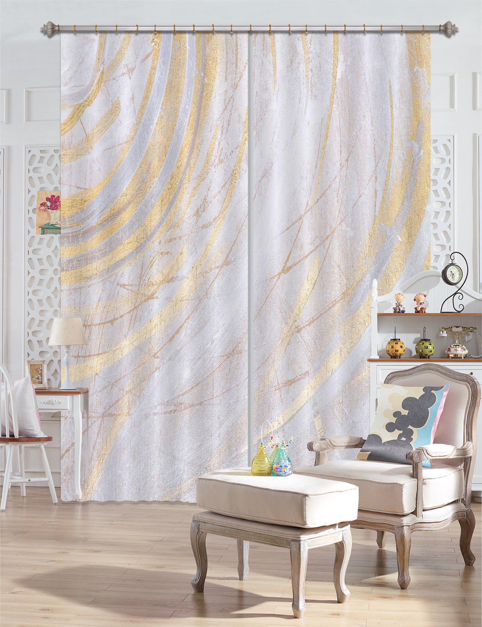 3D Curved White Background 44 Curtains Drapes Curtains AJ Creativity Home
