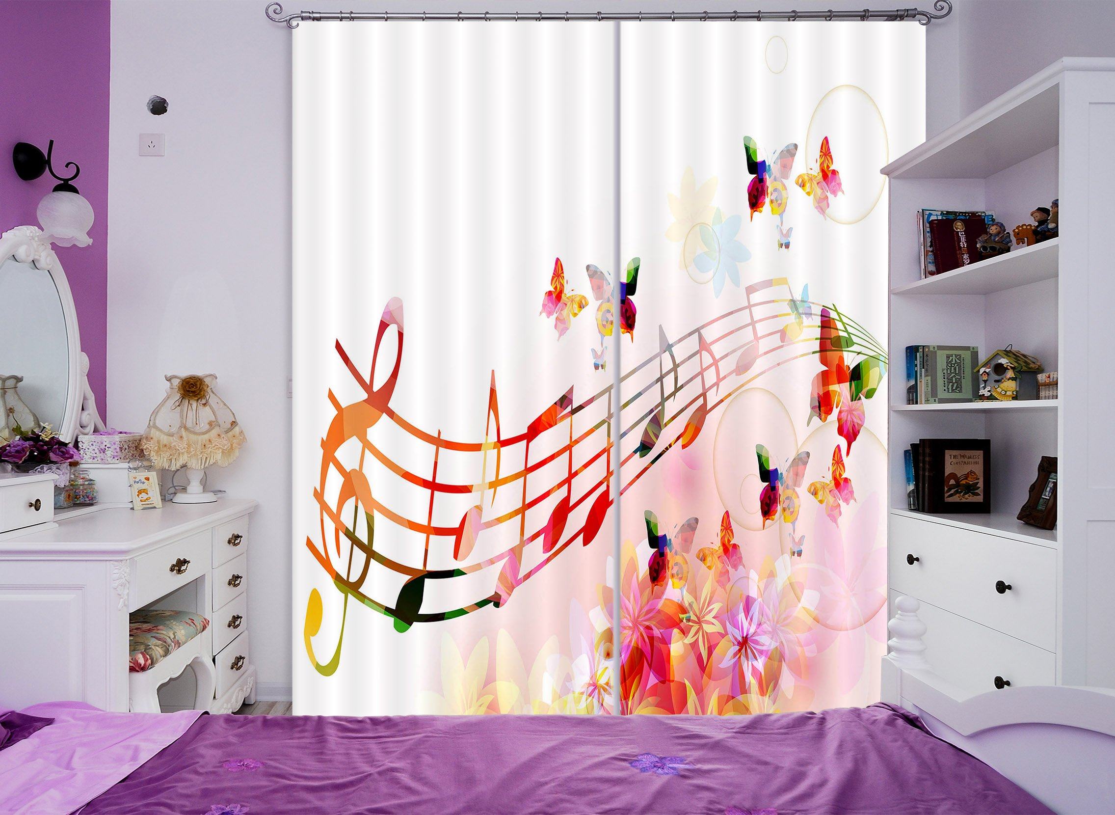 3D Dancing Music Stave 2268 Curtains Drapes Wallpaper AJ Wallpaper