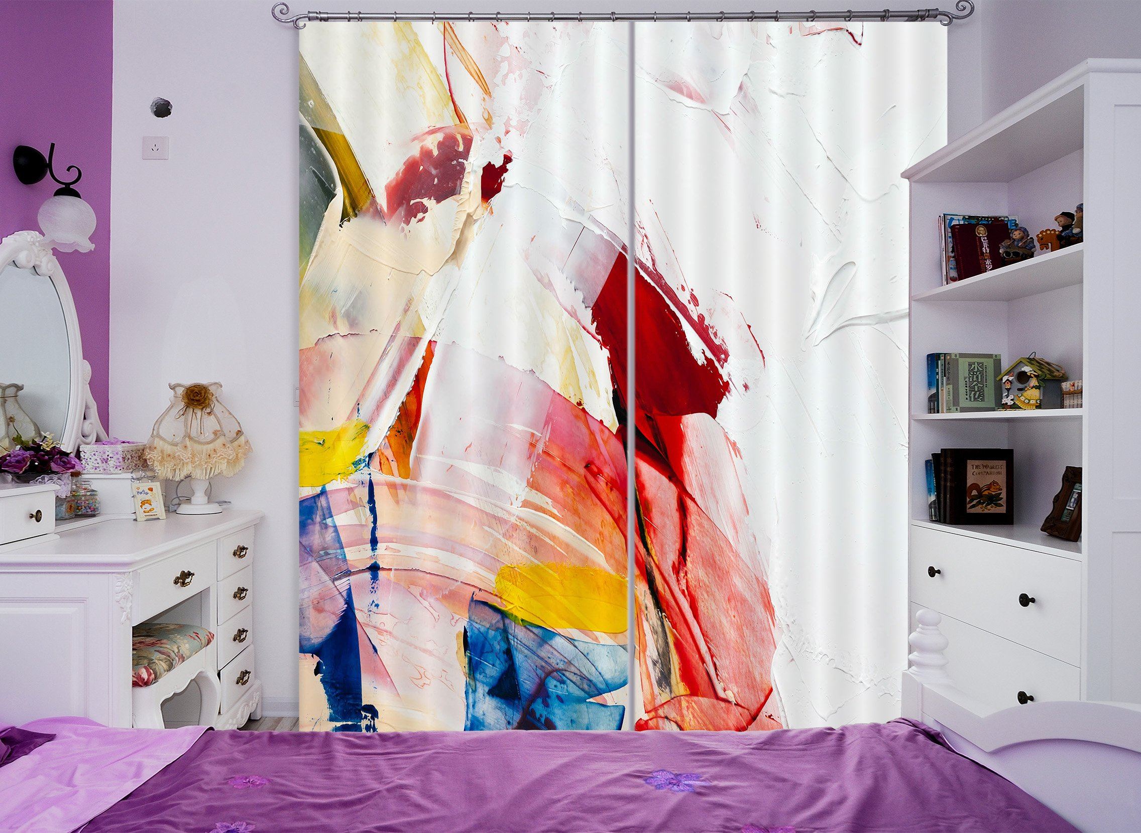 3D Color Painting Pigment 29 Curtains Drapes Curtains AJ Creativity Home