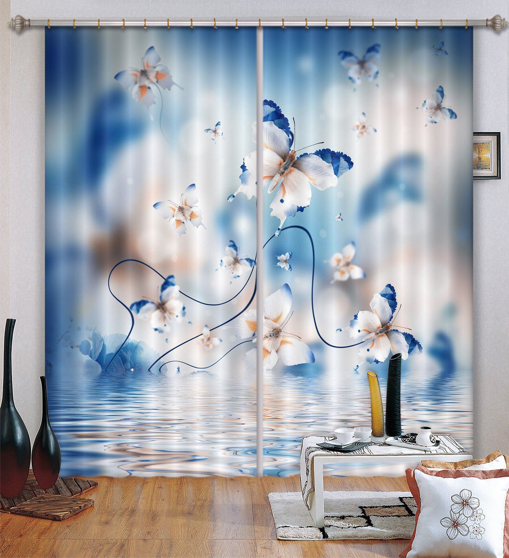 3D Dancing Butterflies 51 Curtains Drapes Wallpaper AJ Wallpaper