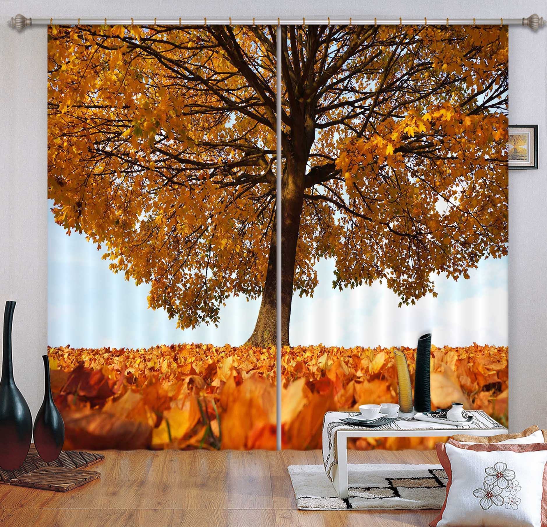 3D Autumn Leaves 826 Curtains Drapes Wallpaper AJ Wallpaper