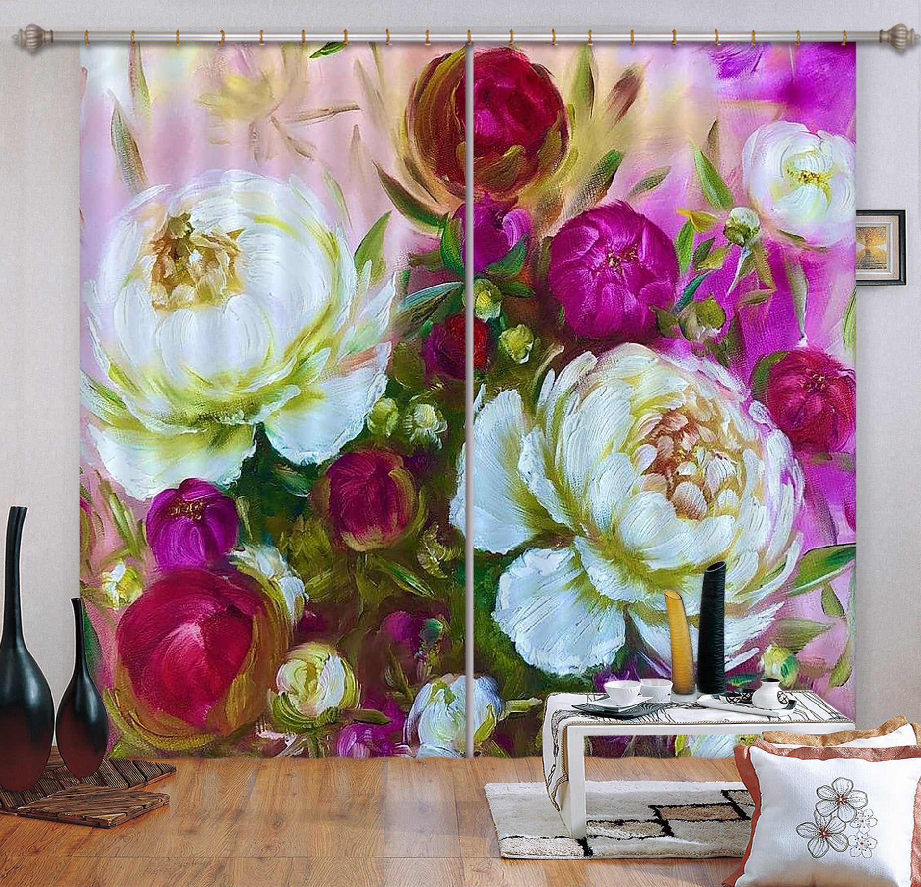 3D Painted Flowers 2426 Skromova Marina Curtain Curtains Drapes