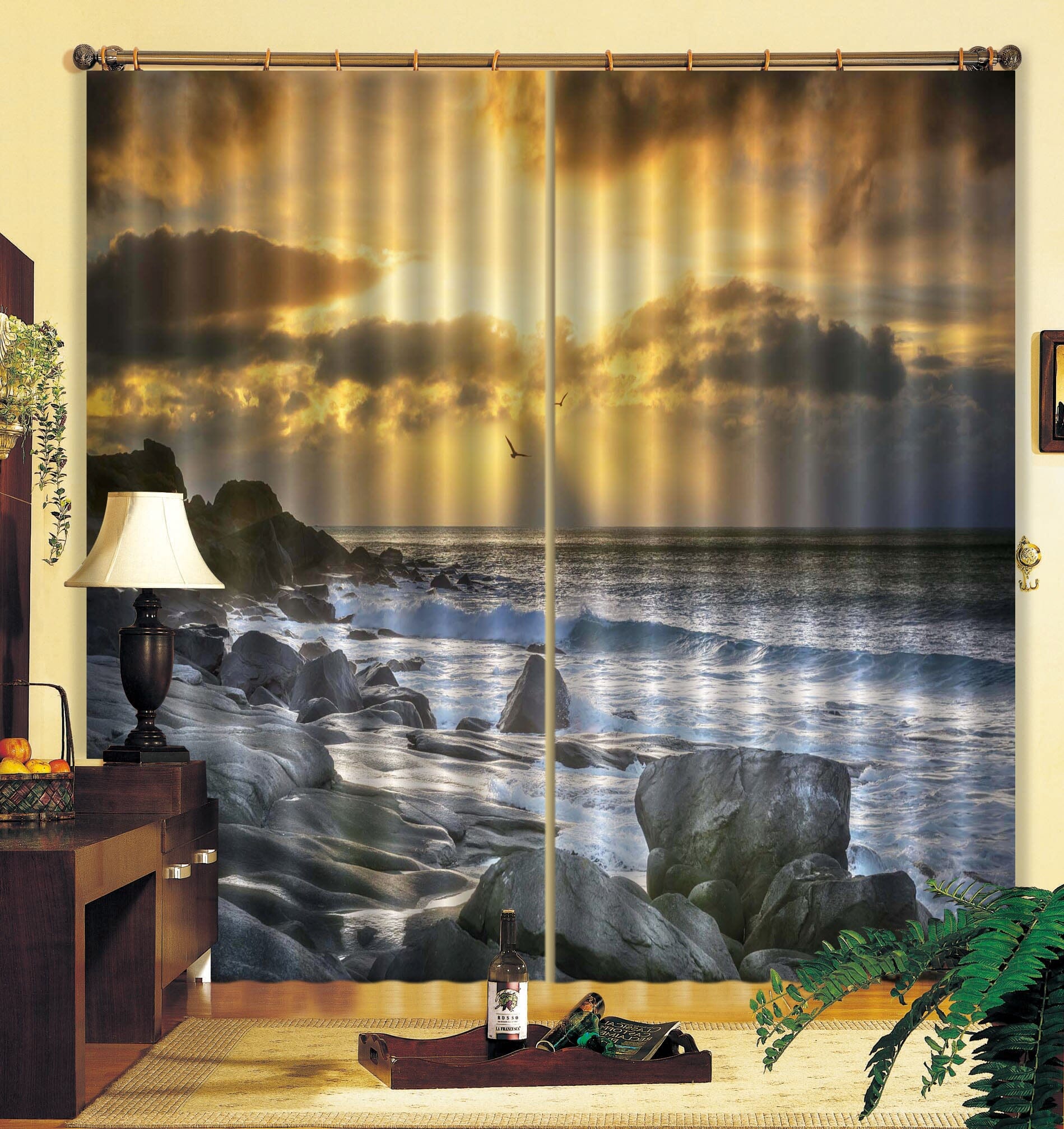 3D River Stones 141 Marco Carmassi Curtain Curtains Drapes Curtains AJ Creativity Home