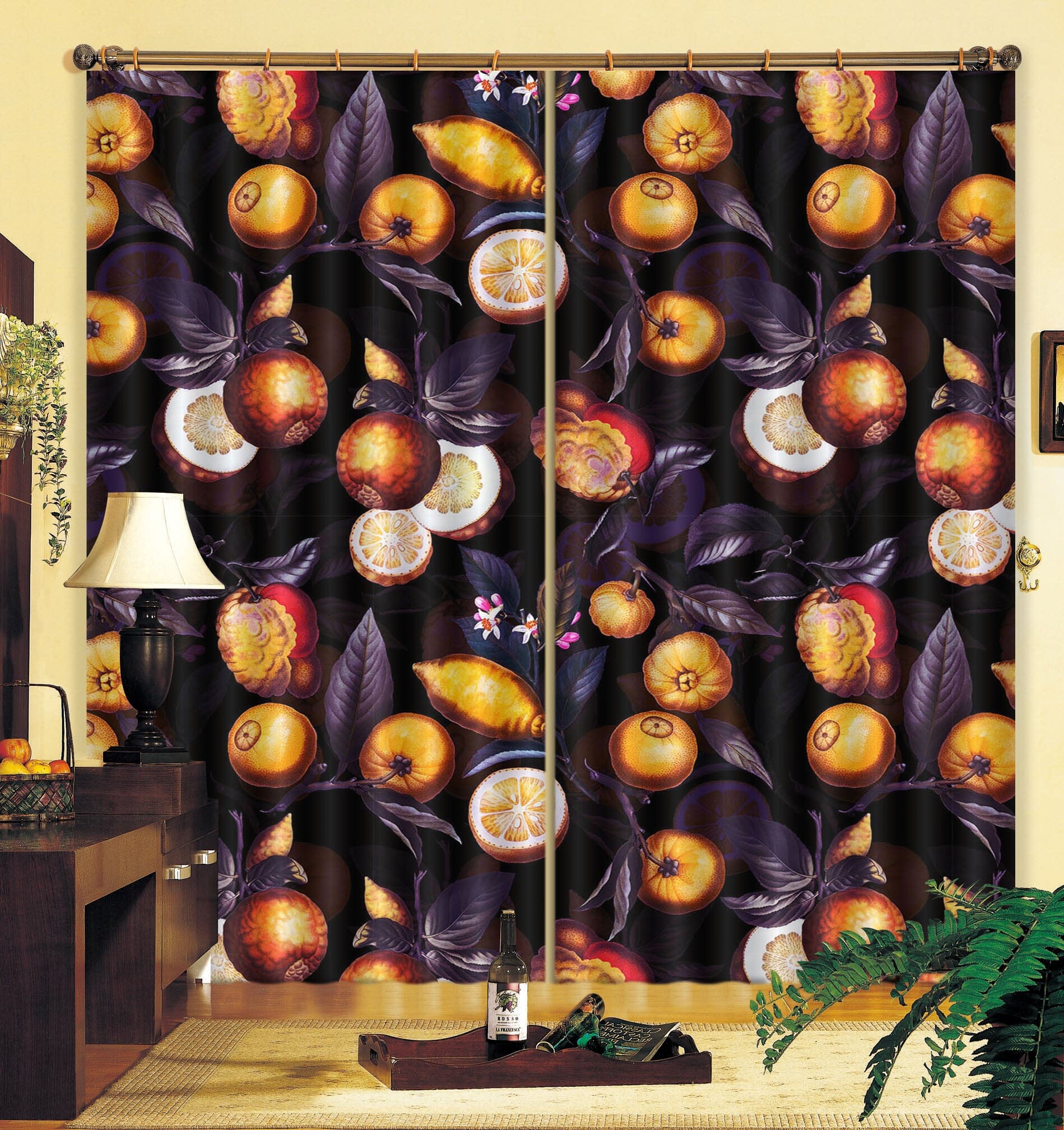3D Golden Fruit 155 Uta Naumann Curtain Curtains Drapes Curtains AJ Creativity Home