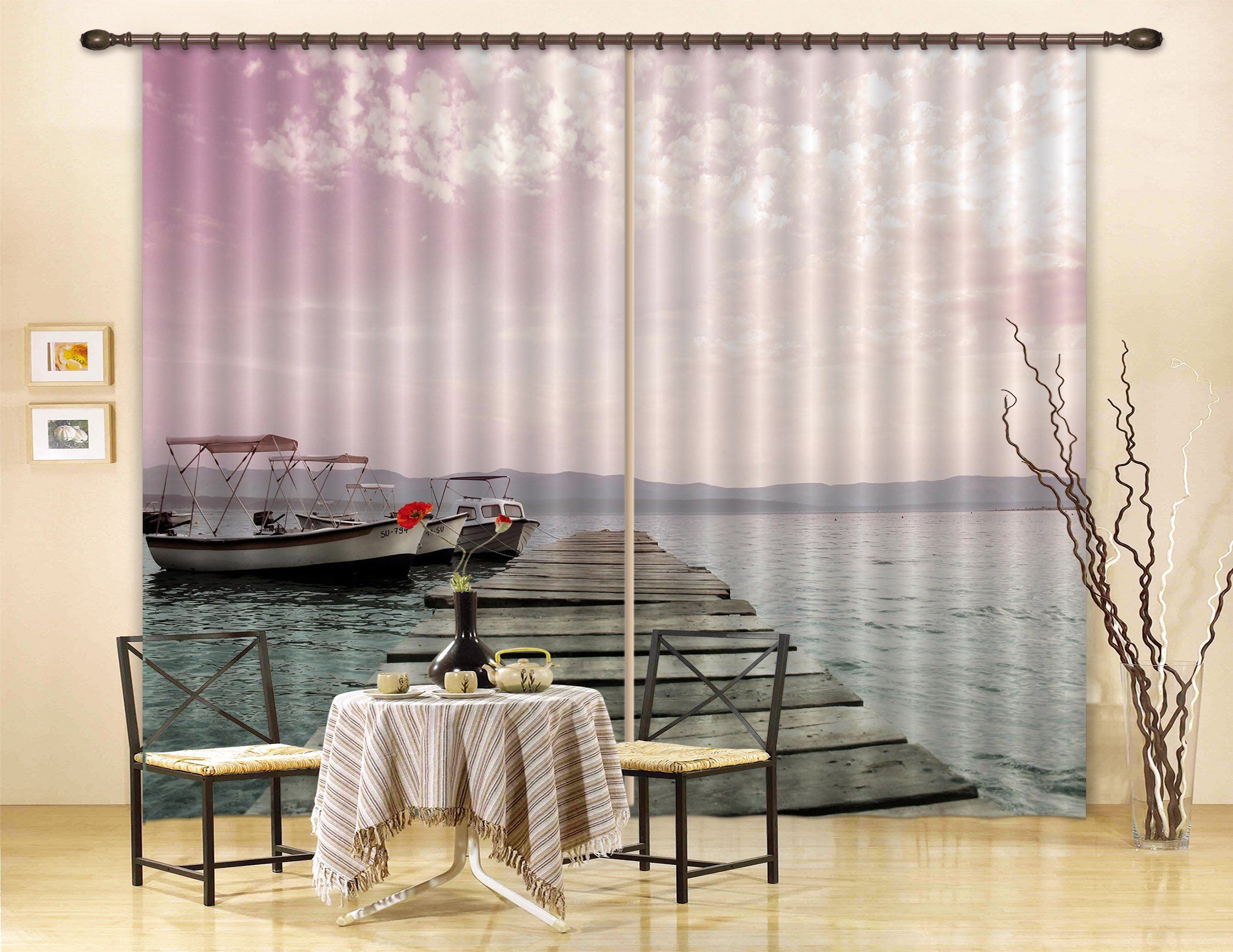 3D Lake Yachts 196 Curtains Drapes Wallpaper AJ Wallpaper