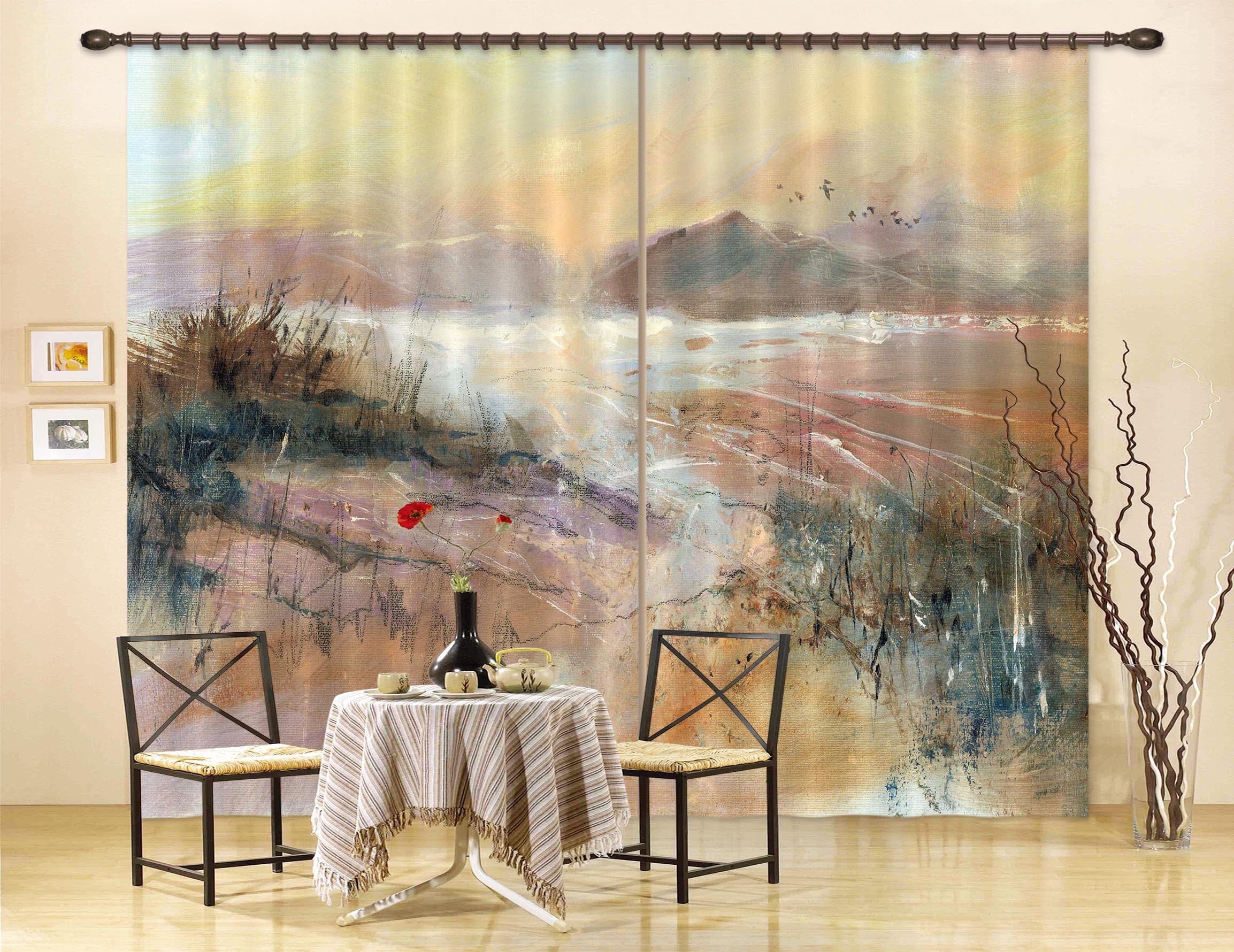 3D Splendid Mountains And Rivers 002 Anne Farrall Doyle Curtain Curtains Drapes Curtains AJ Creativity Home
