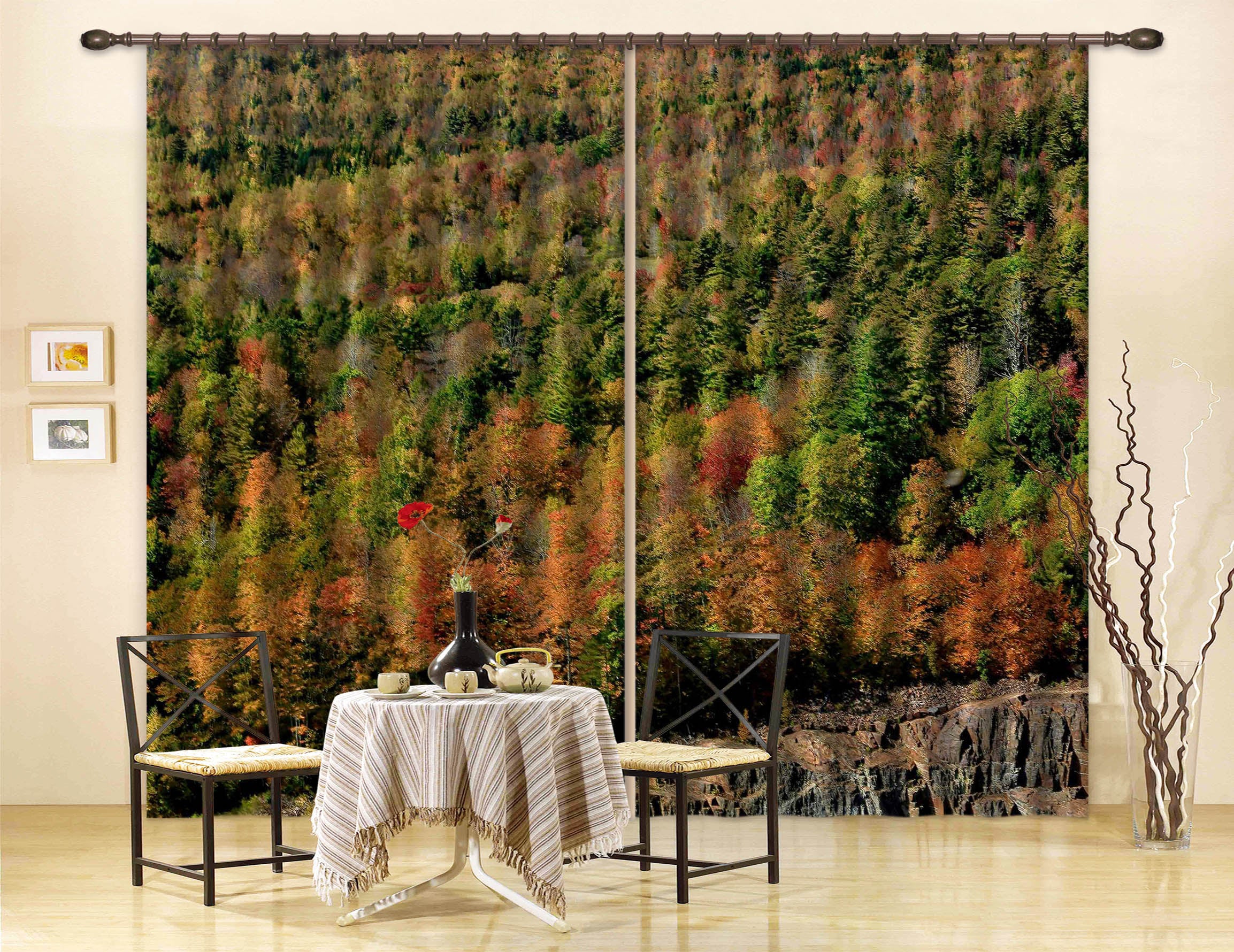 3D Red And Orange Striation 61234 Kathy Barefield Curtain Curtains Drapes