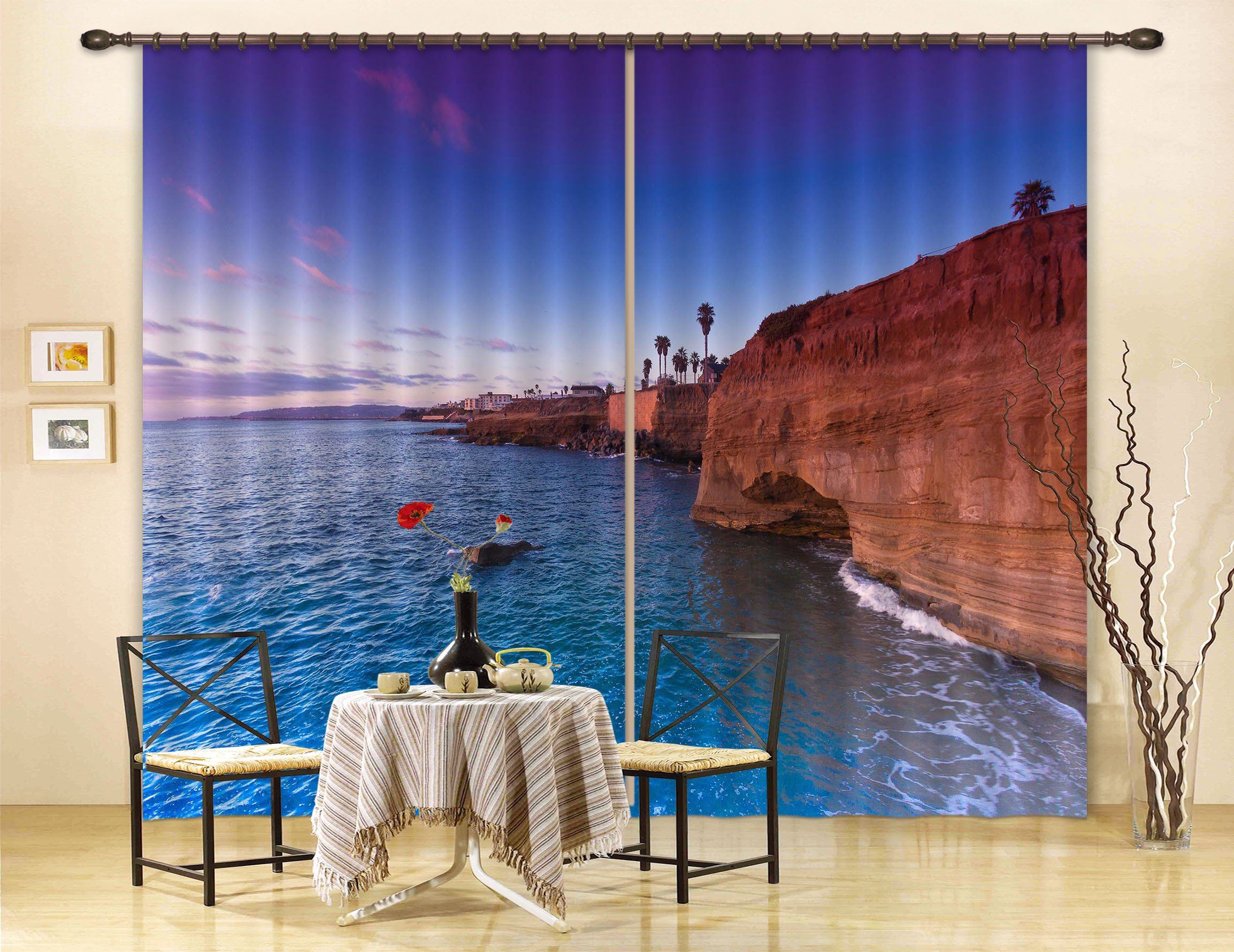3D Sea Coast Scenery 219 Curtains Drapes Wallpaper AJ Wallpaper