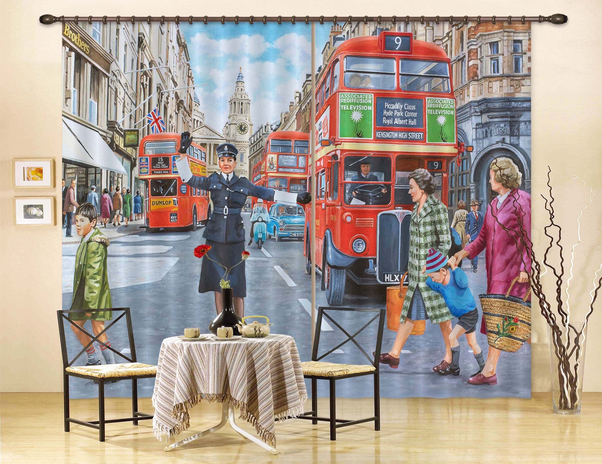 3D WPC On Ludgate Hill 118 Trevor Mitchell Curtain Curtains Drapes Curtains AJ Creativity Home