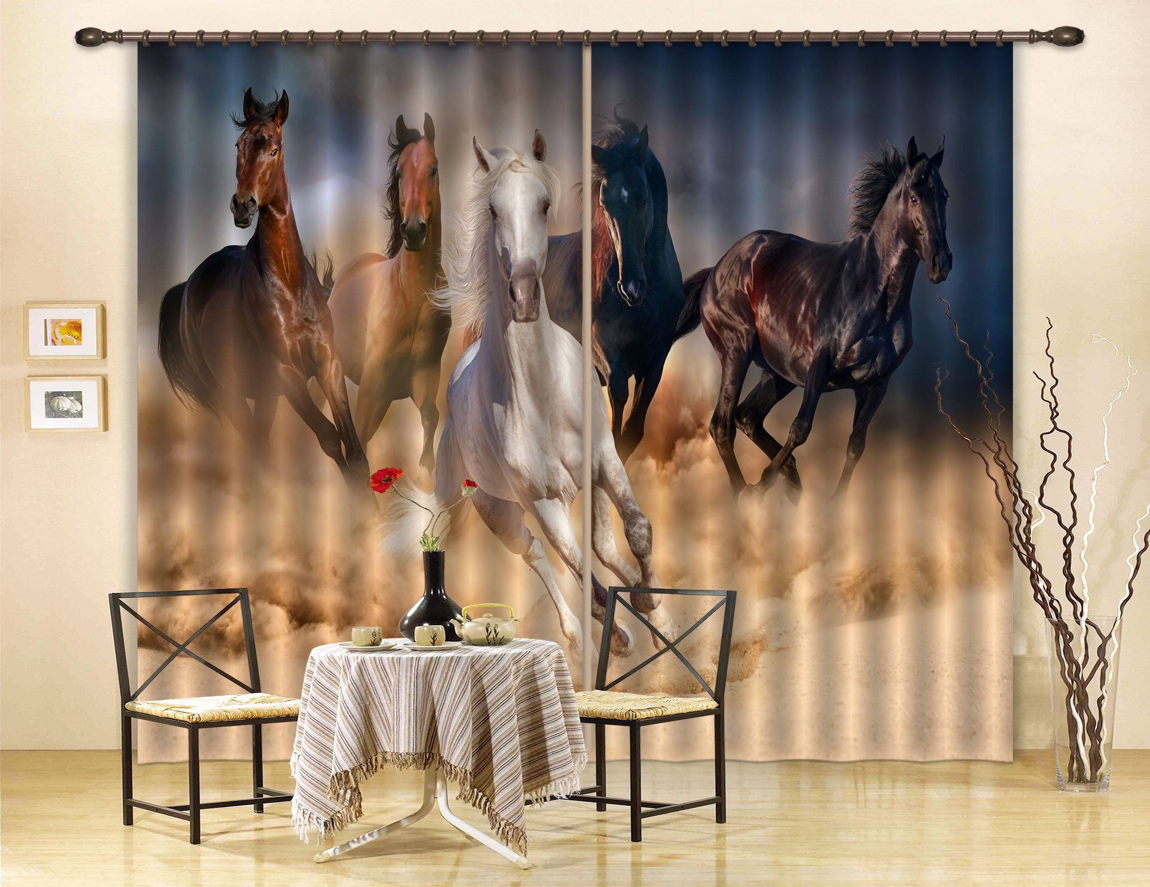 3D Pentium Horses 641 Curtains Drapes Wallpaper AJ Wallpaper