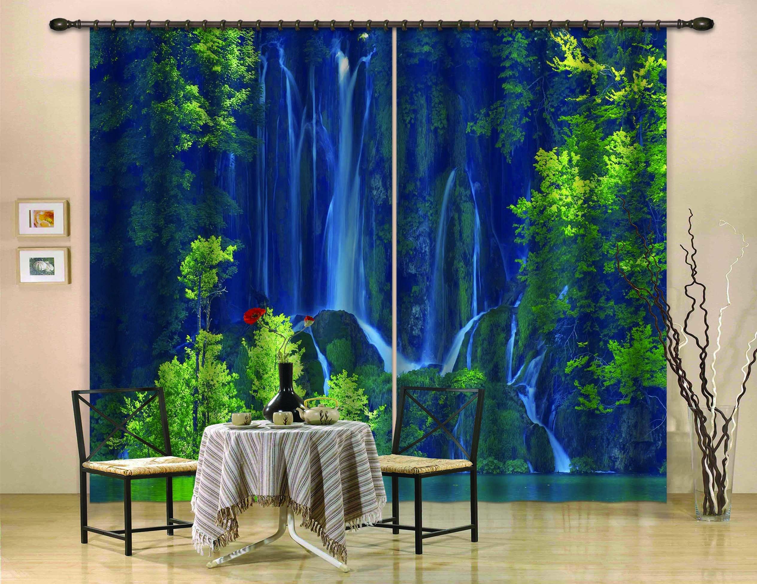 3D Pretty Waterfalls 757 Curtains Drapes Wallpaper AJ Wallpaper