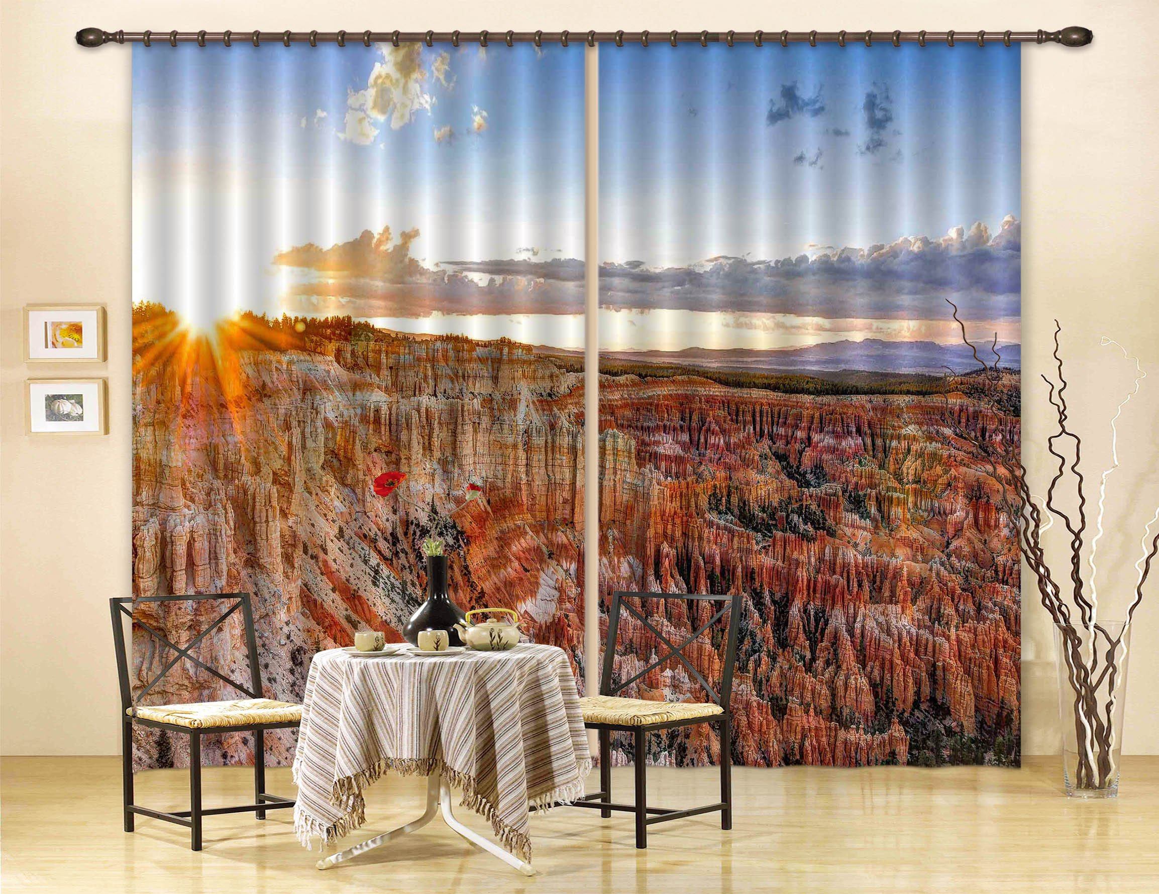 3D Stone Mountain Forest Curtains Drapes Wallpaper AJ Wallpaper