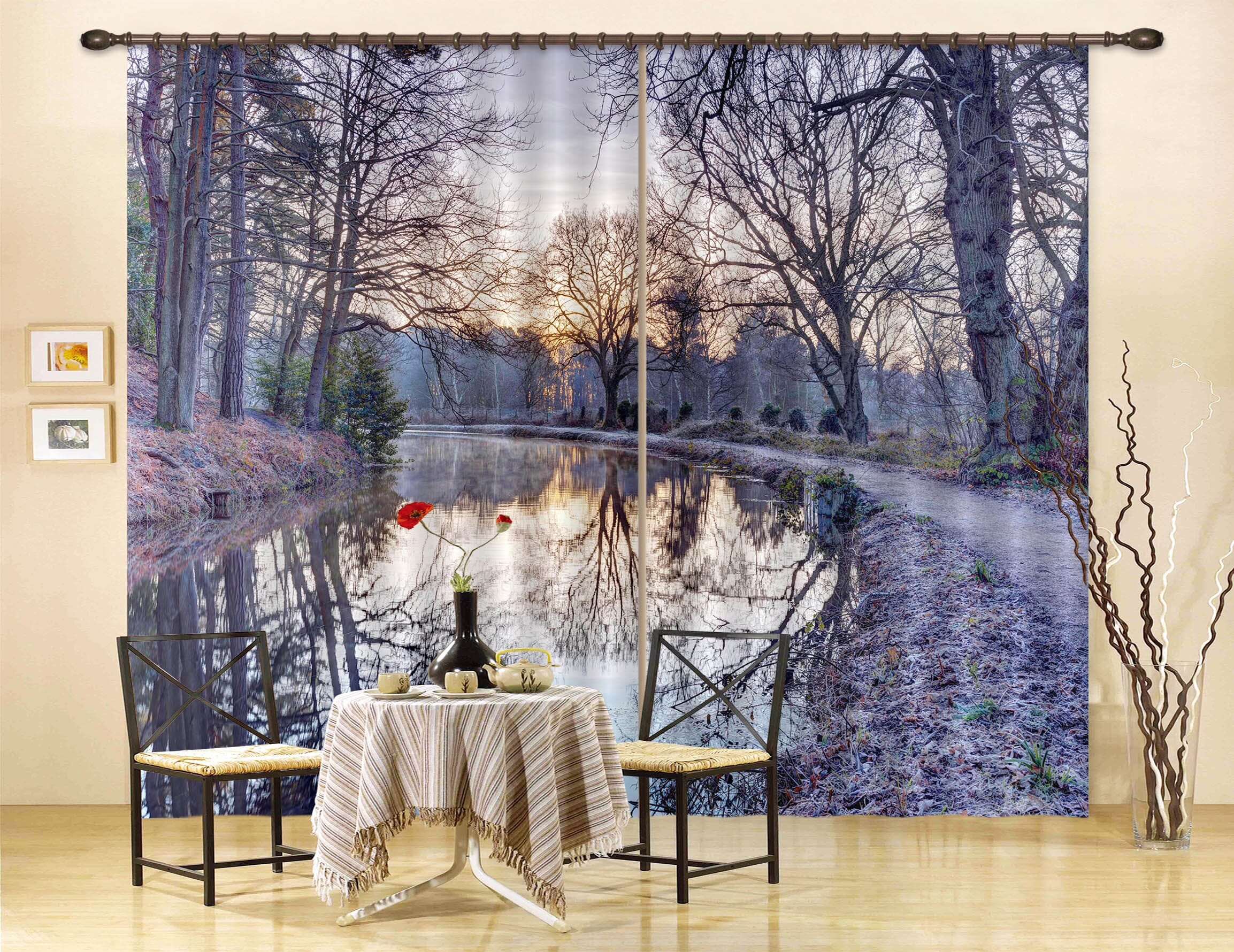 3D Forest River 232 Assaf Frank Curtain Curtains Drapes Curtains AJ Creativity Home
