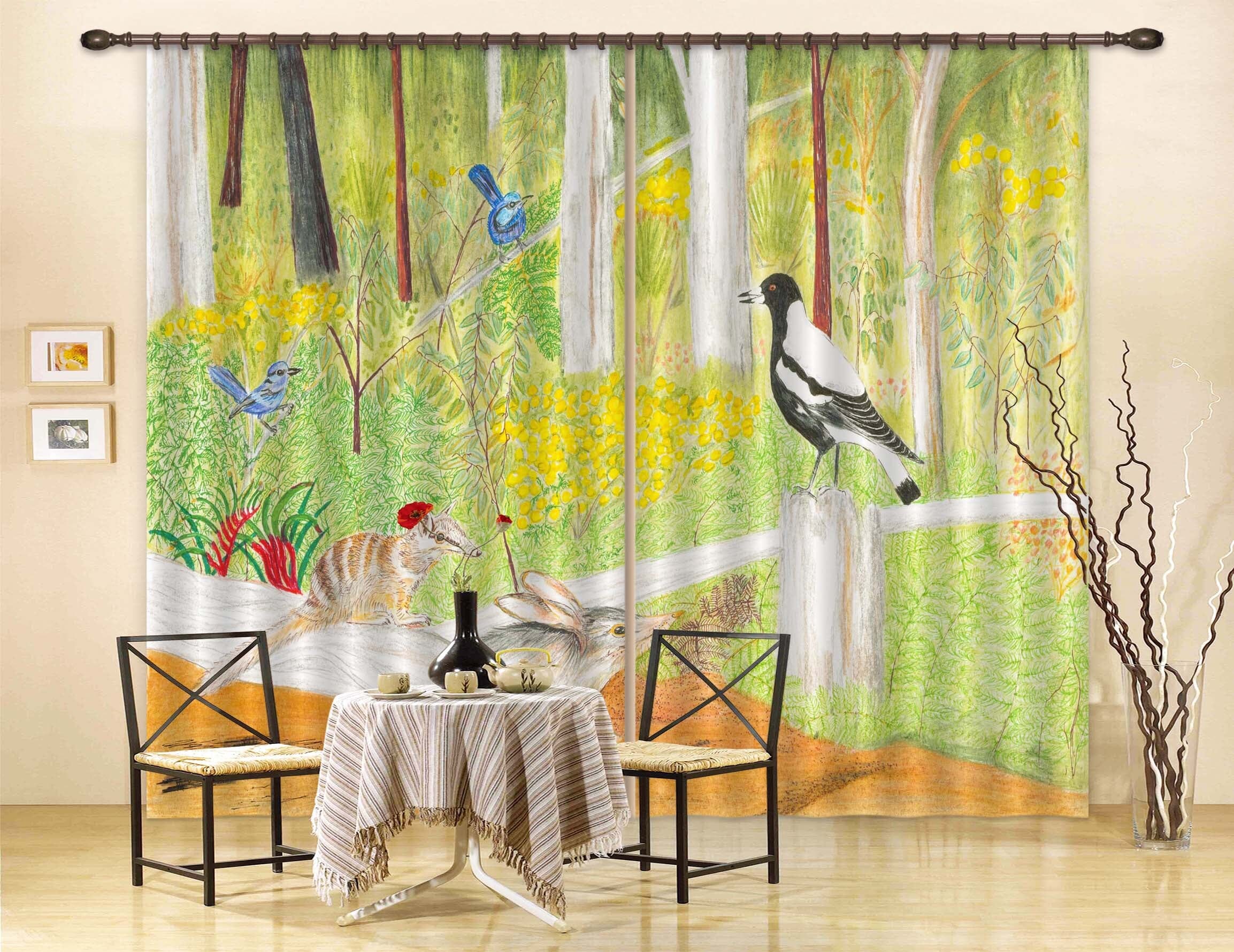 3D Forest Pigeon 049 Michael Sewell Curtain Curtains Drapes Curtains AJ Creativity Home