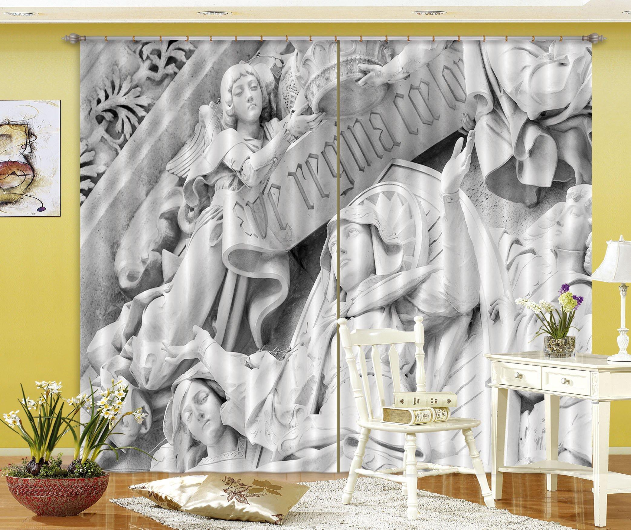 3D Queen Wearing Crown 045 Curtains Drapes Curtains AJ Creativity Home