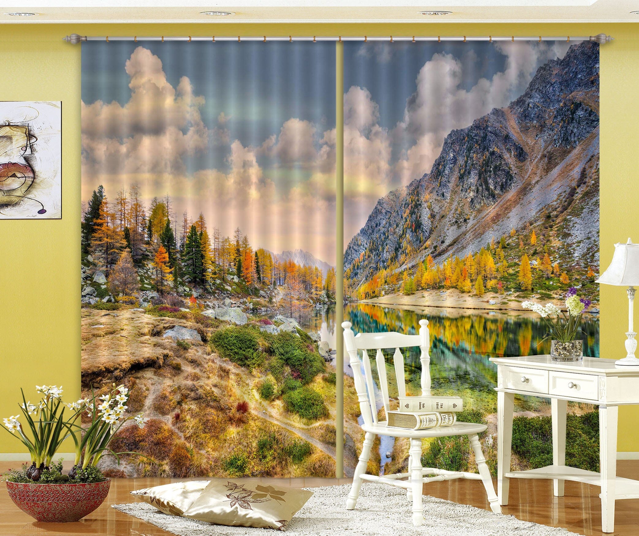 3D Sunny Forest 049 Marco Carmassi Curtain Curtains Drapes Curtains AJ Creativity Home
