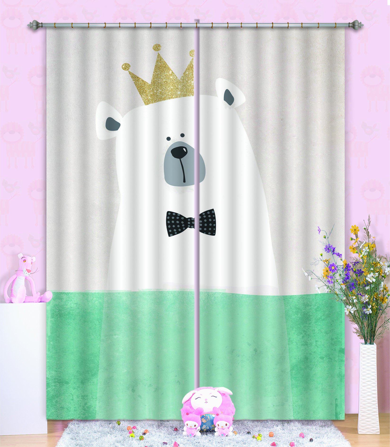 3D Lovely Bear 553 Curtains Drapes Wallpaper AJ Wallpaper