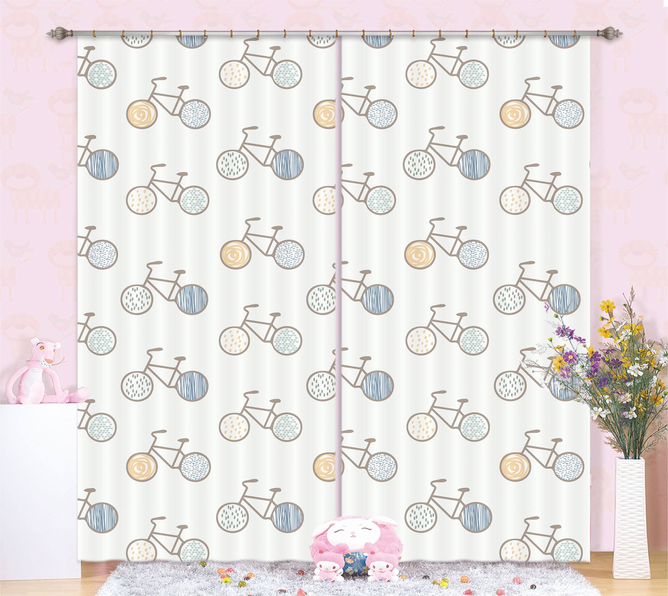 3D Bike Pattern 037 Jillian Helvey Curtain Curtains Drapes Curtains AJ Creativity Home
