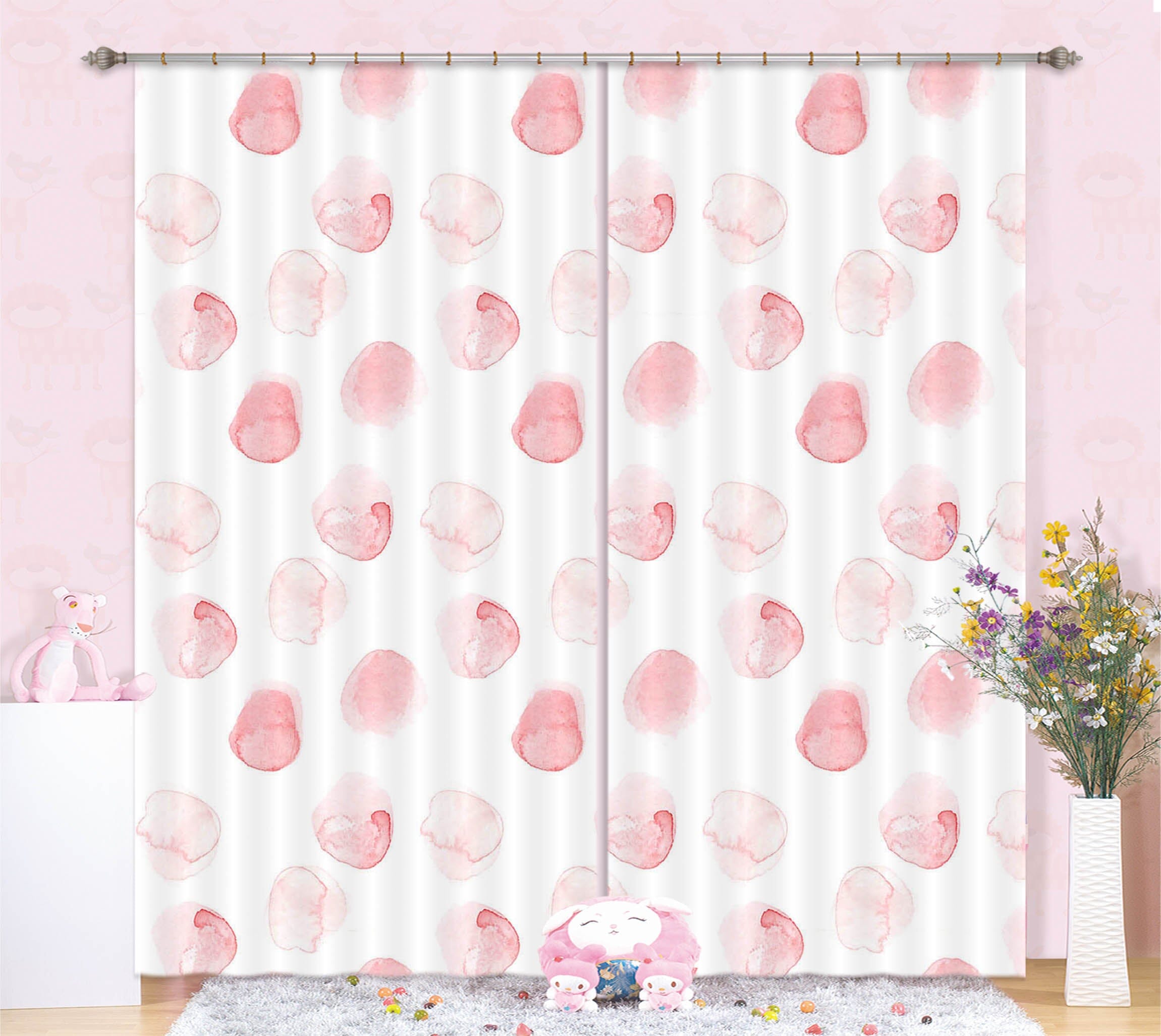 3D Pink Round 226 Uta Naumann Curtain Curtains Drapes Curtains AJ Creativity Home