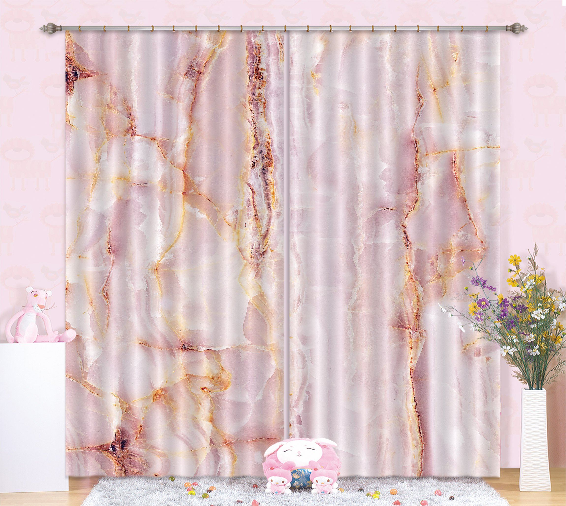 3D Slate Powder Line 43 Curtains Drapes Curtains AJ Creativity Home