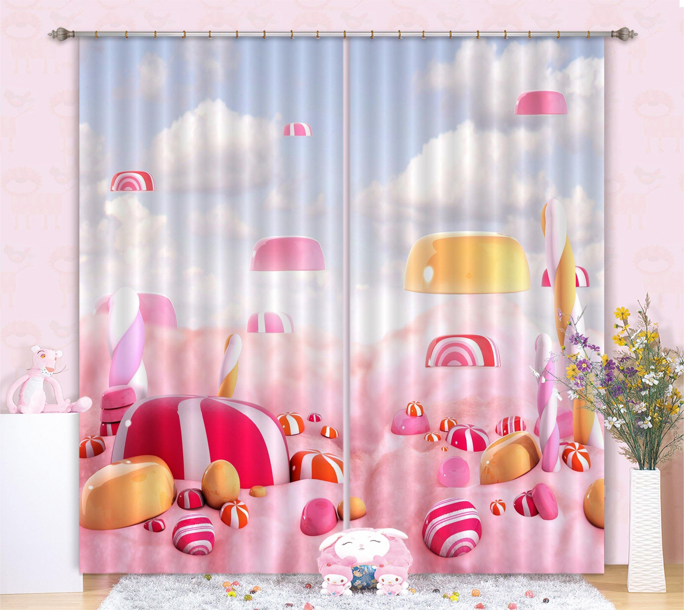 3D Sweet Candies Curtains Drapes Wallpaper AJ Wallpaper