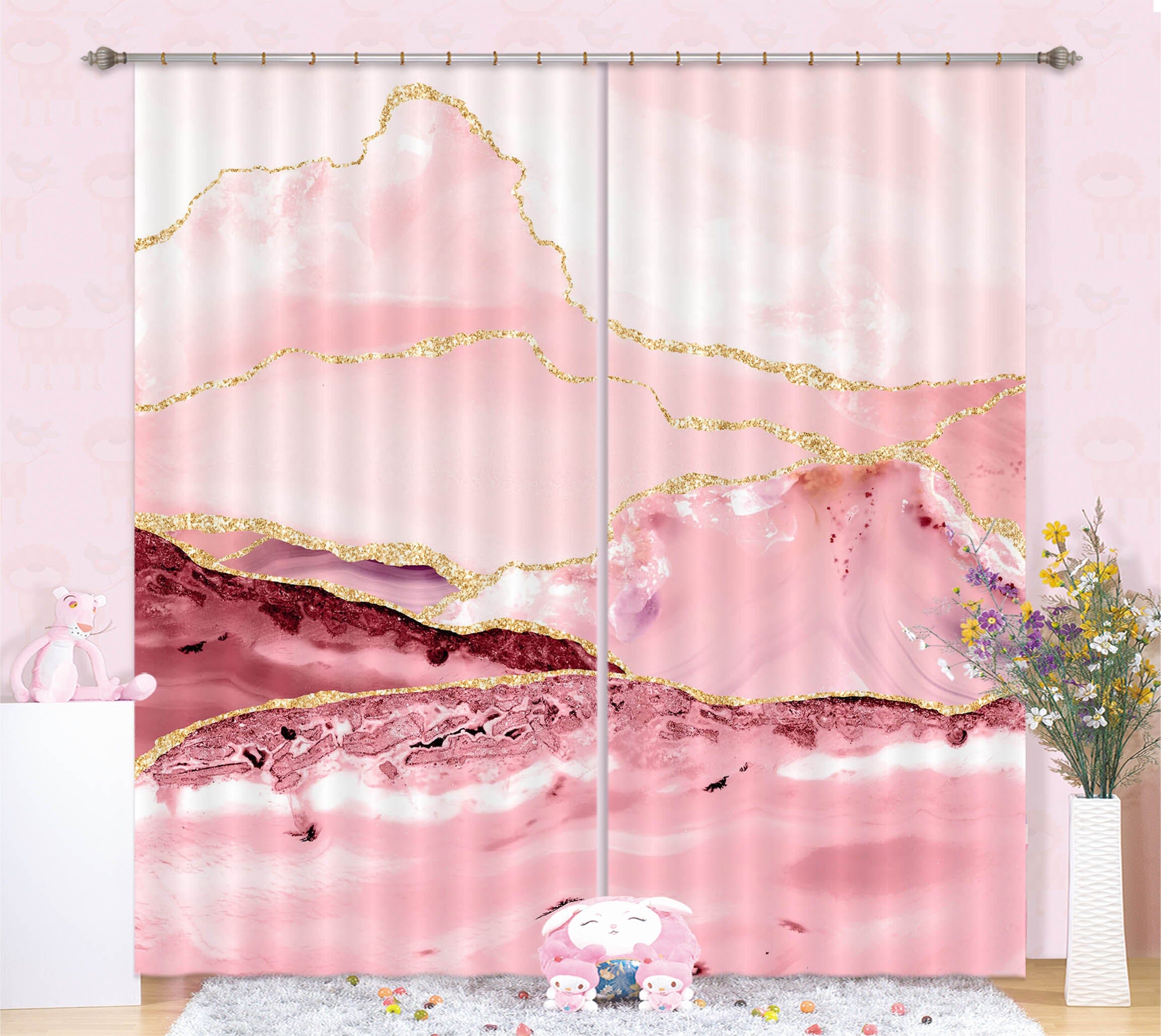 3D Pink Modernization 191 Uta Naumann Curtain Curtains Drapes Curtains AJ Creativity Home