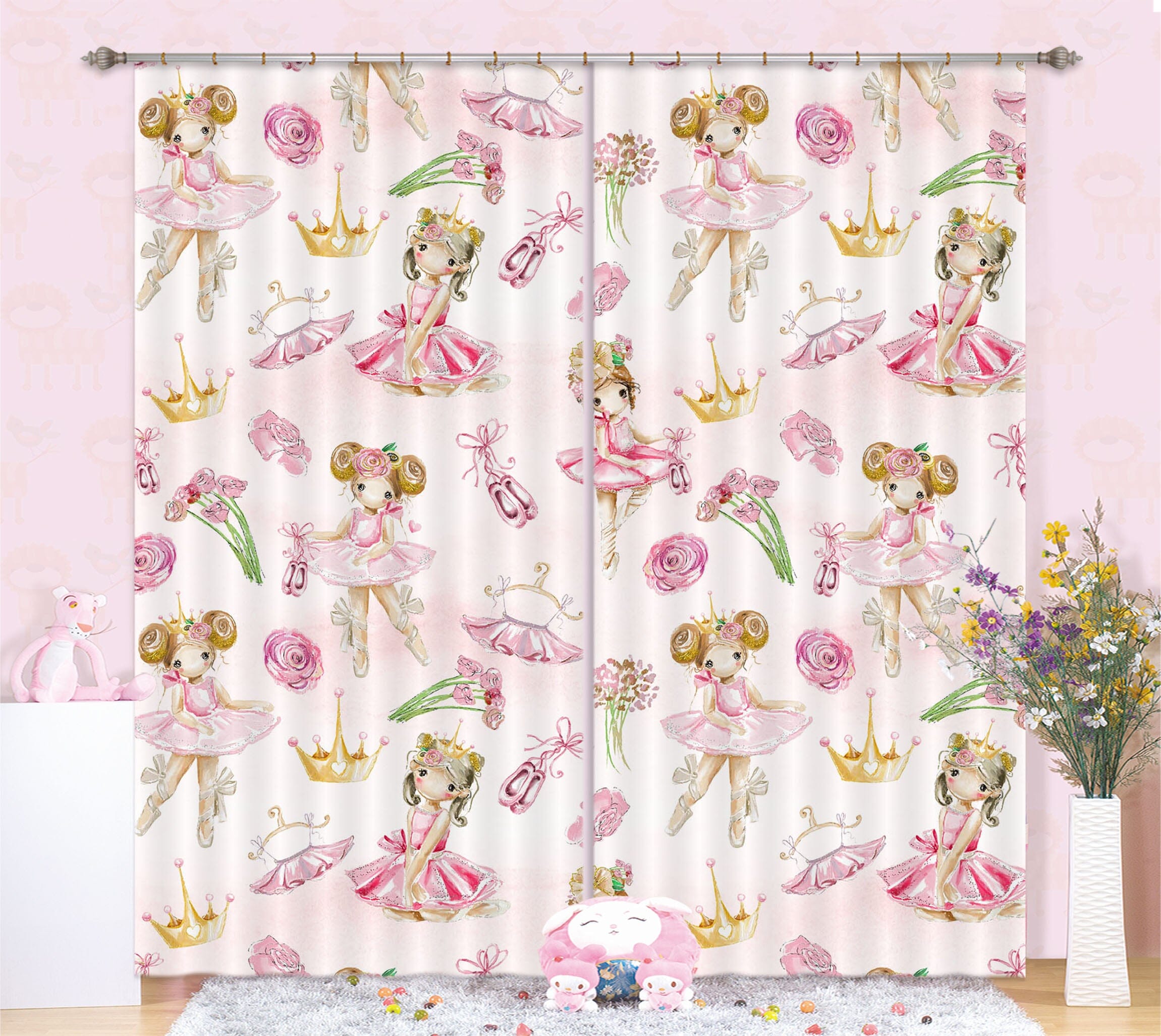 3D Girl Crown Skirt 130 Uta Naumann Curtain Curtains Drapes Curtains AJ Creativity Home