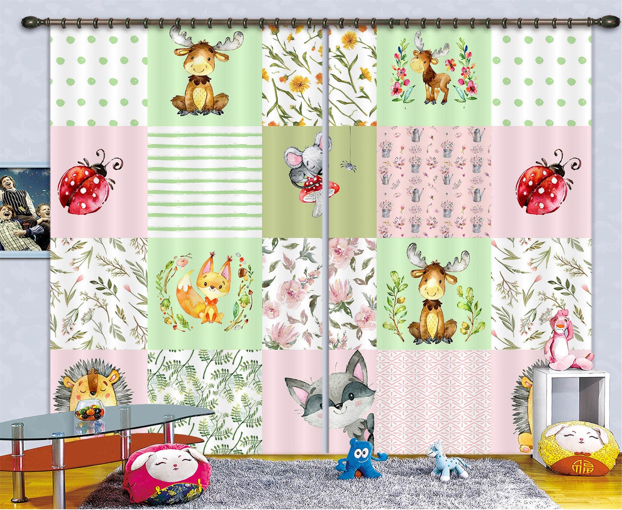 3D Mouse Reindeer 116 Uta Naumann Curtain Curtains Drapes Curtains AJ Creativity Home