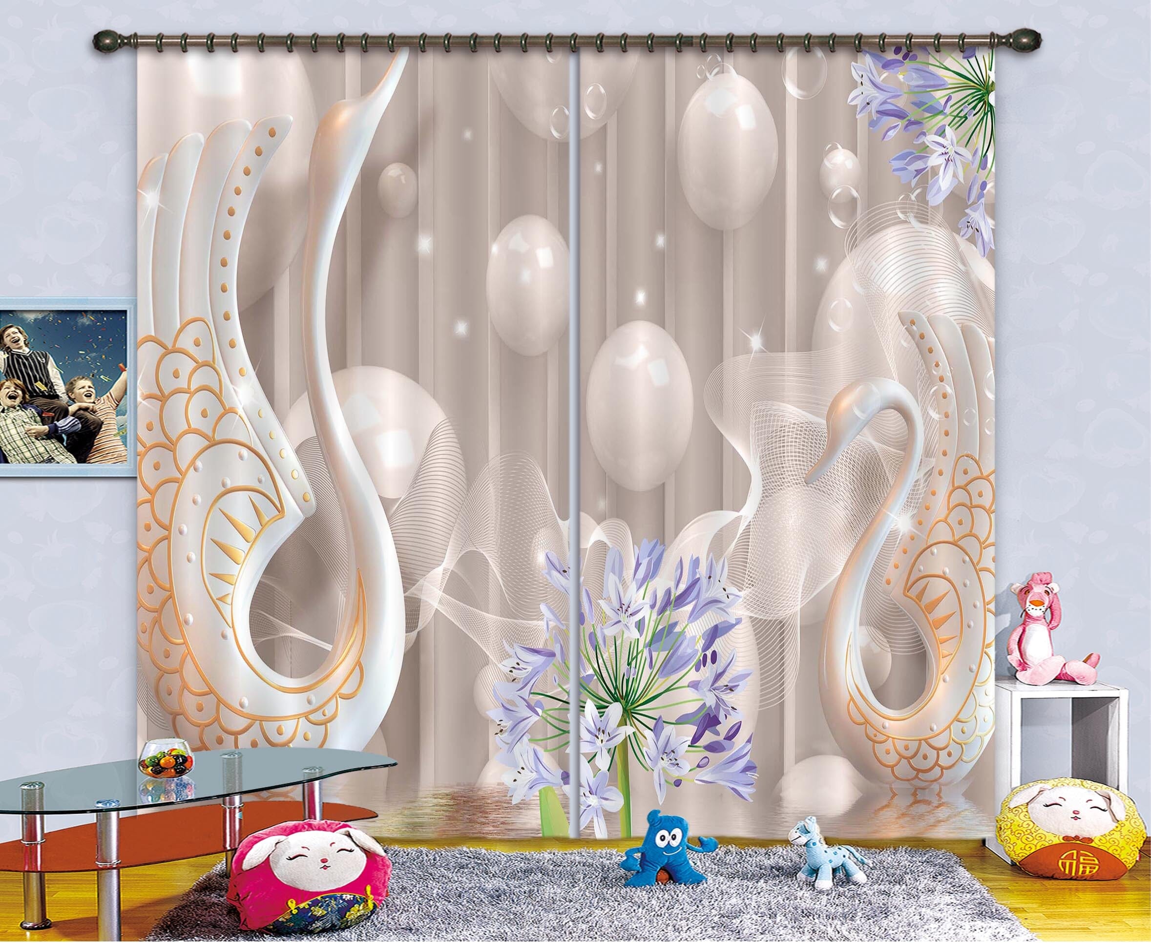 3D White Sphere 133 Curtains Drapes Wallpaper AJ Wallpaper
