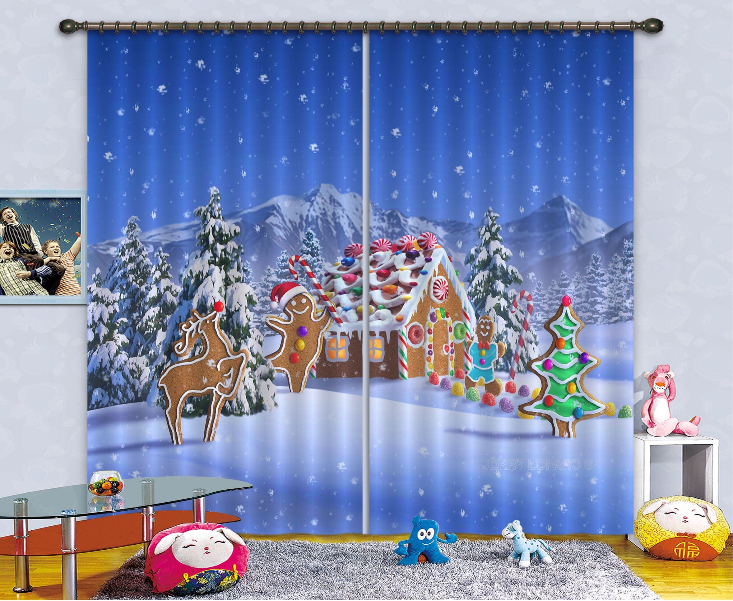 3D Gingerbread Fantasy 044 Jerry LoFaro Curtain Curtains Drapes Curtains AJ Creativity Home