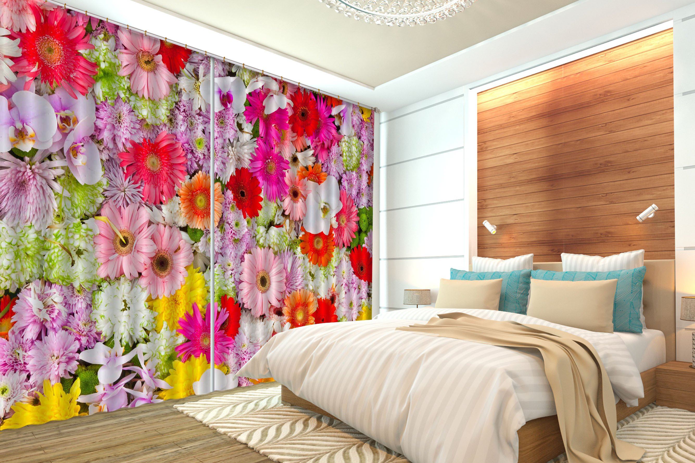 3D Dense Flowers 674 Curtains Drapes Wallpaper AJ Wallpaper