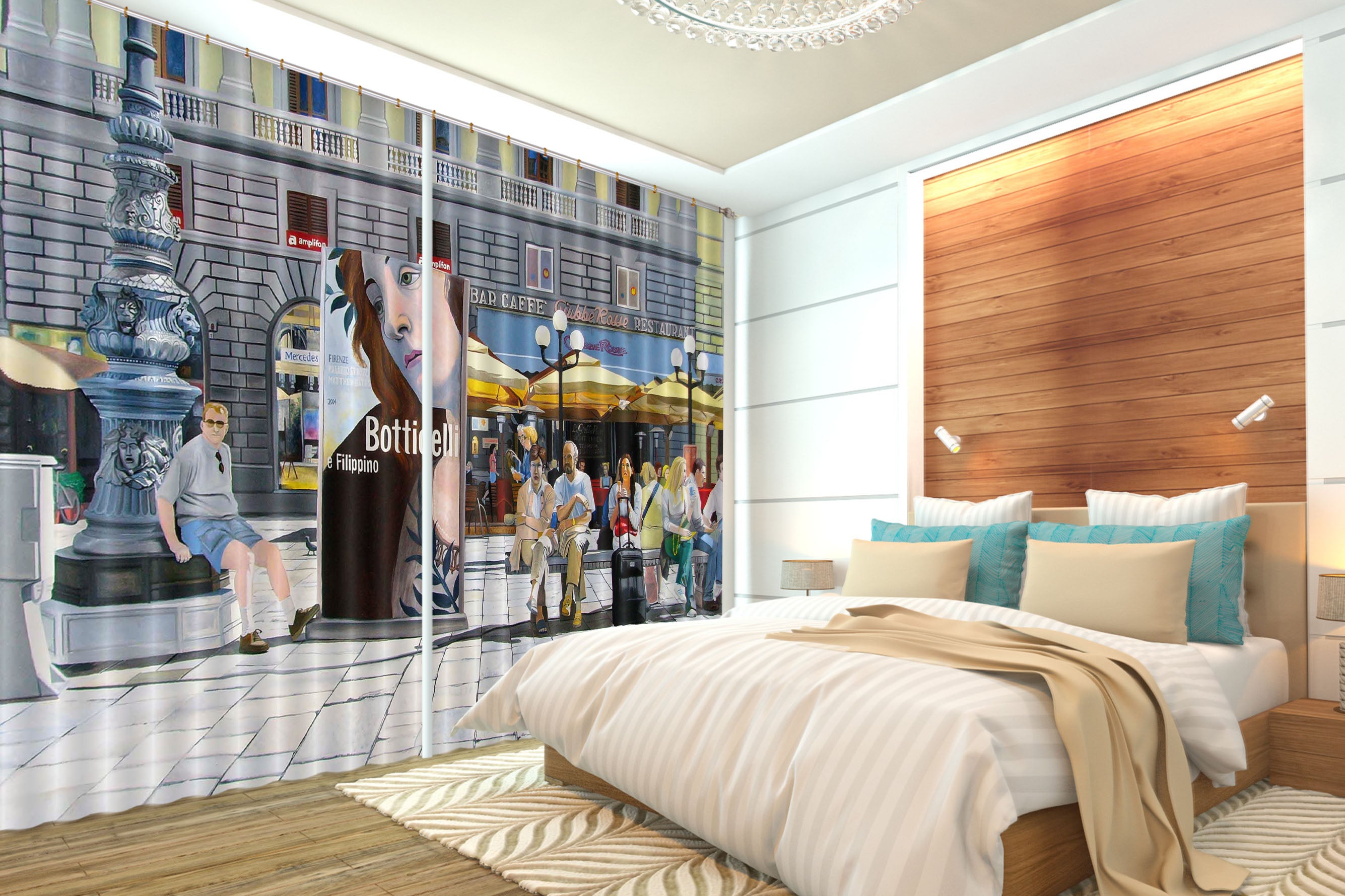 3D Street Building 11001 Matthew Holden Bates Curtain Curtains Drapes