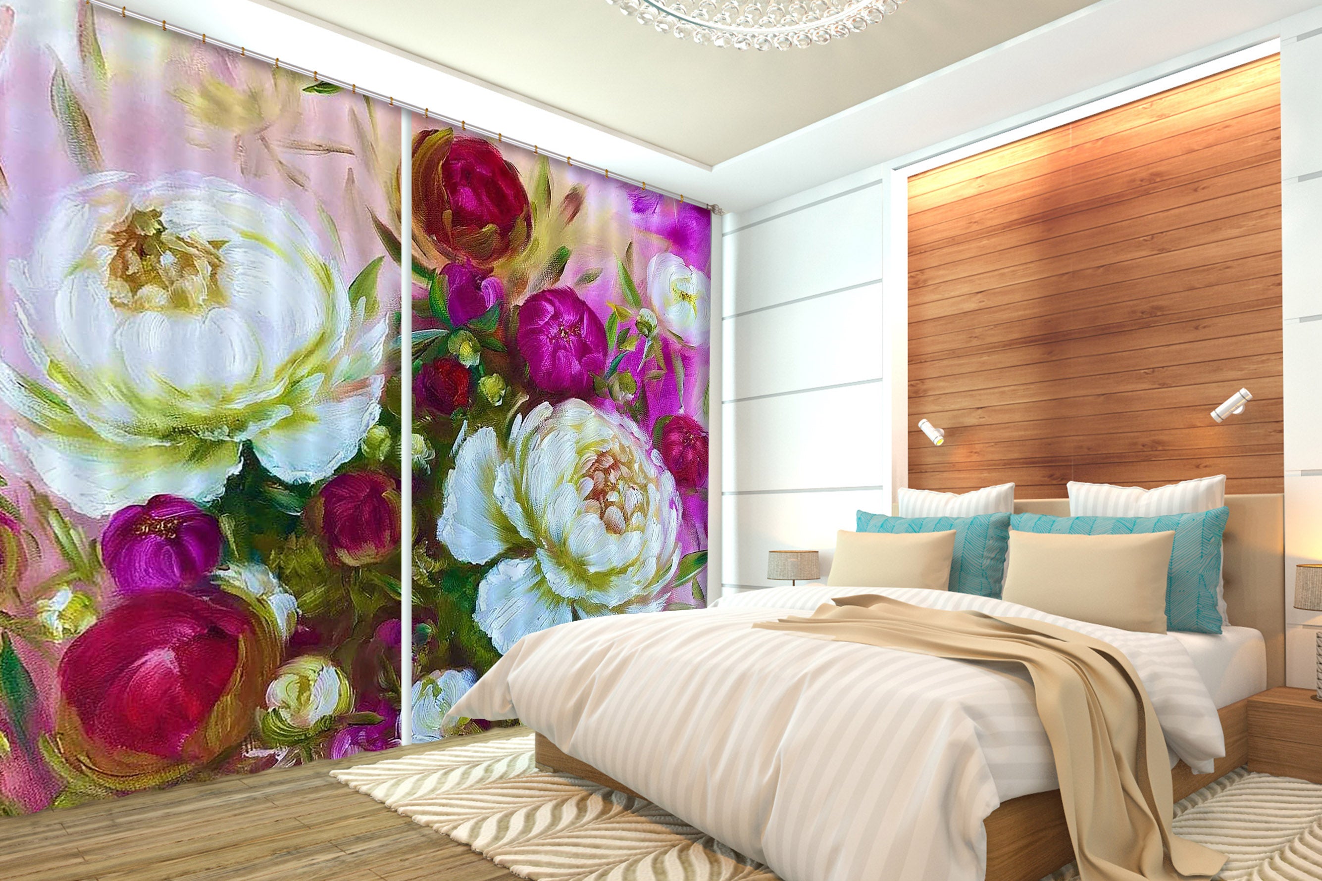 3D Painted Flowers 2426 Skromova Marina Curtain Curtains Drapes