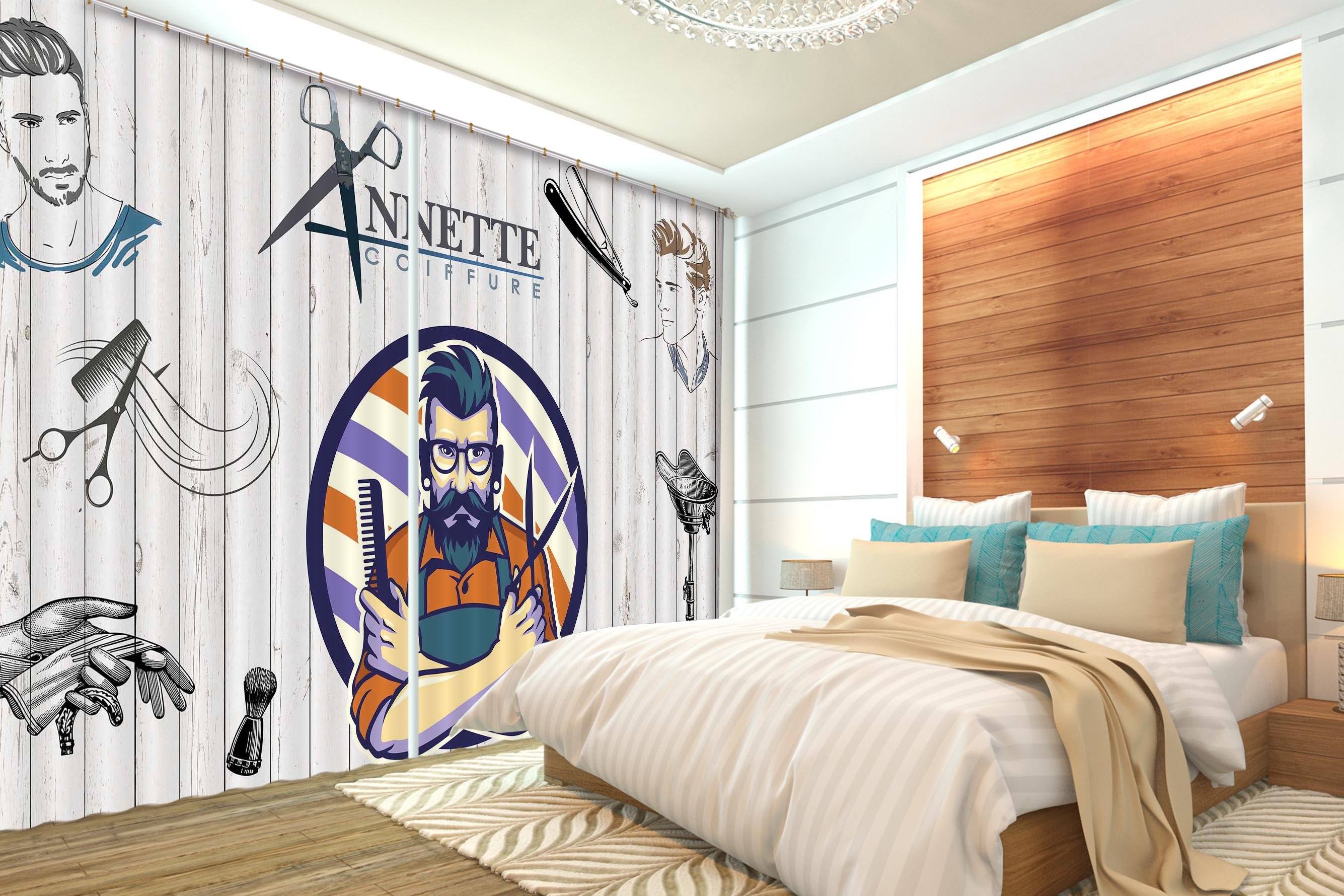 3D Barbershop 855 Curtains Drapes Wallpaper AJ Wallpaper